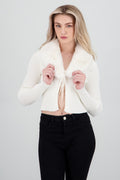 Cardigan detalle pelo cuello
