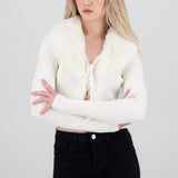 Cardigan detalle pelo cuello