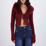 Cardigan detalle pelo cuello