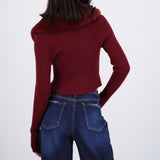 Cardigan detalle pelo cuello
