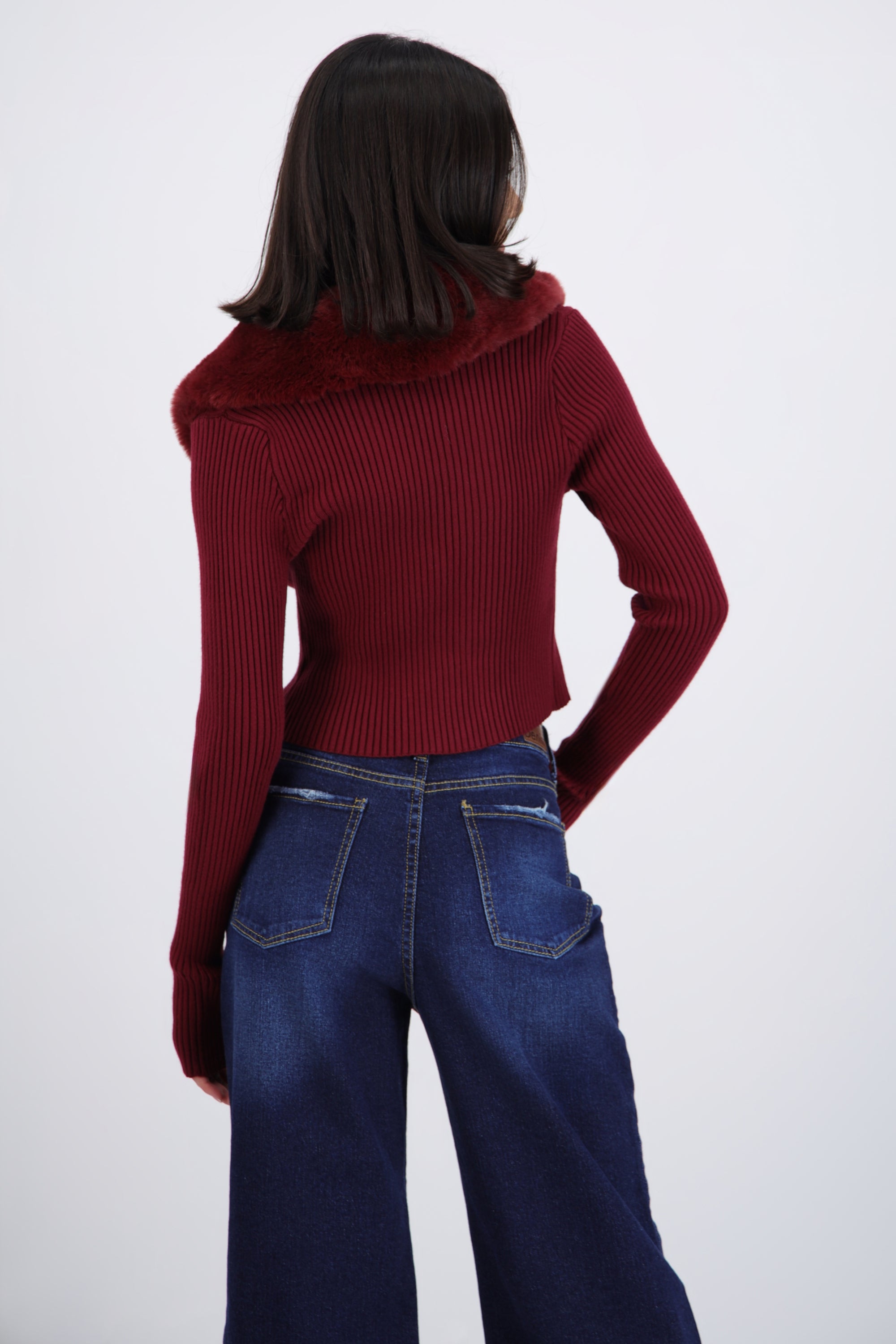 Cardigan detalle pelo cuello