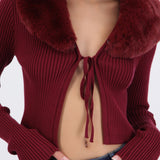 Cardigan detalle pelo cuello