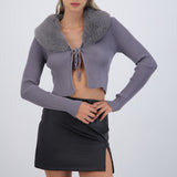 Cardigan detalle pelo cuello