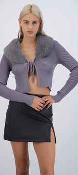 Cardigan detalle pelo cuello
