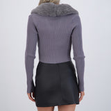 Cardigan detalle pelo cuello