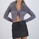 Cardigan detalle pelo cuello