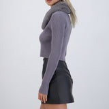 Cardigan detalle pelo cuello