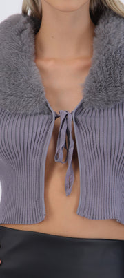 Cardigan detalle pelo cuello