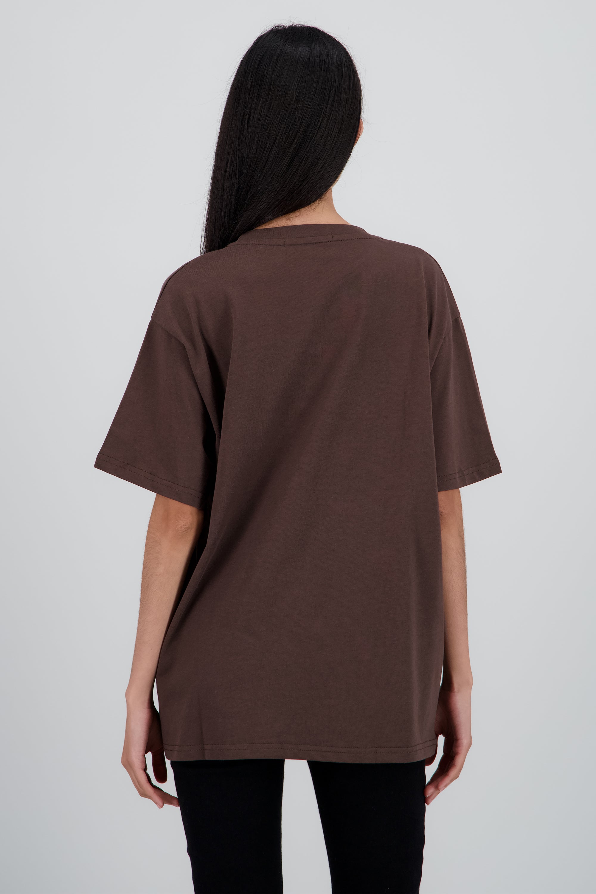 Playera manga corta reno textura CHOCOLATE