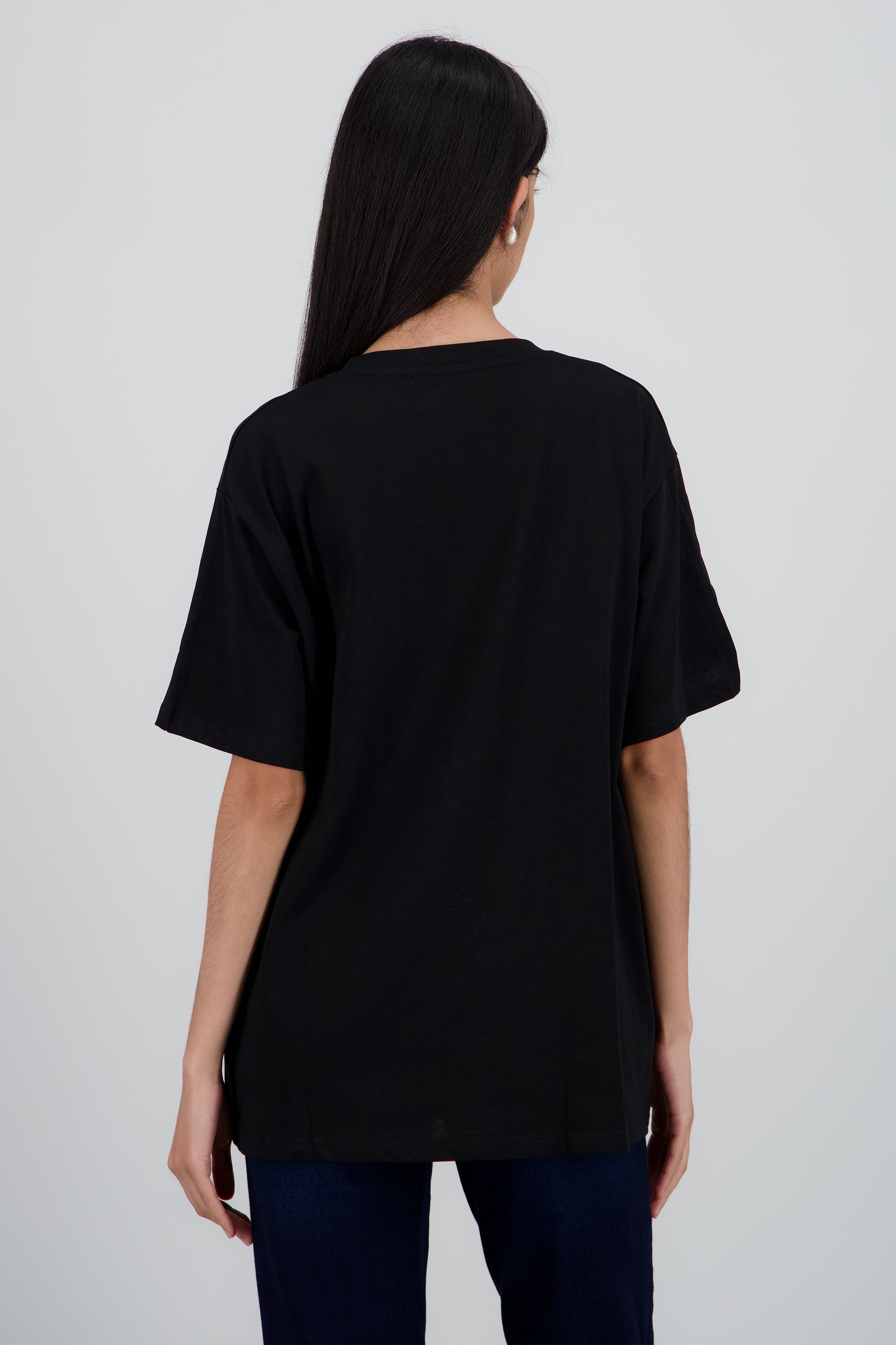 Playera manga corta reno textura NEGRO