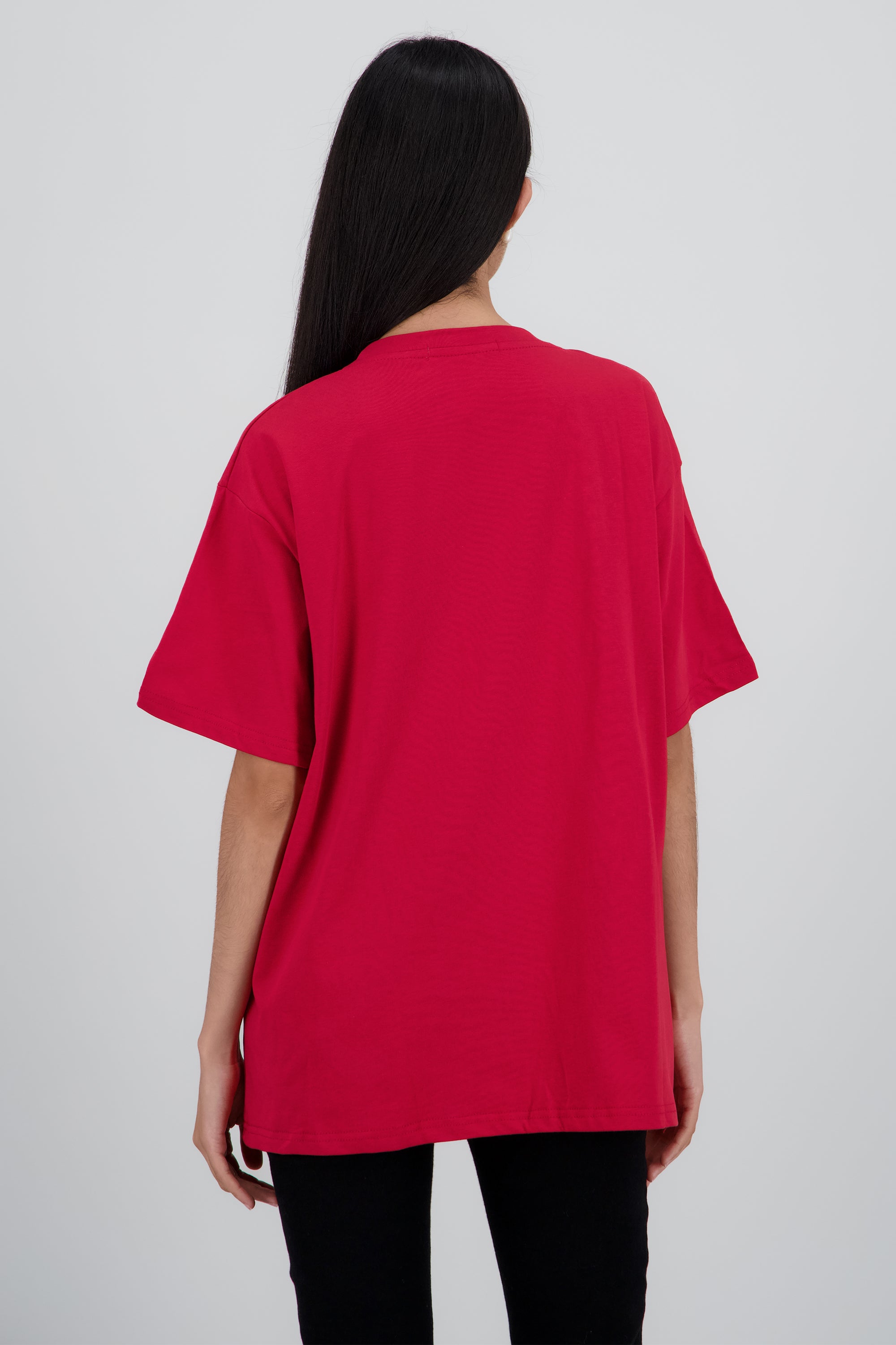 Playera manga corta reno textura ROJO