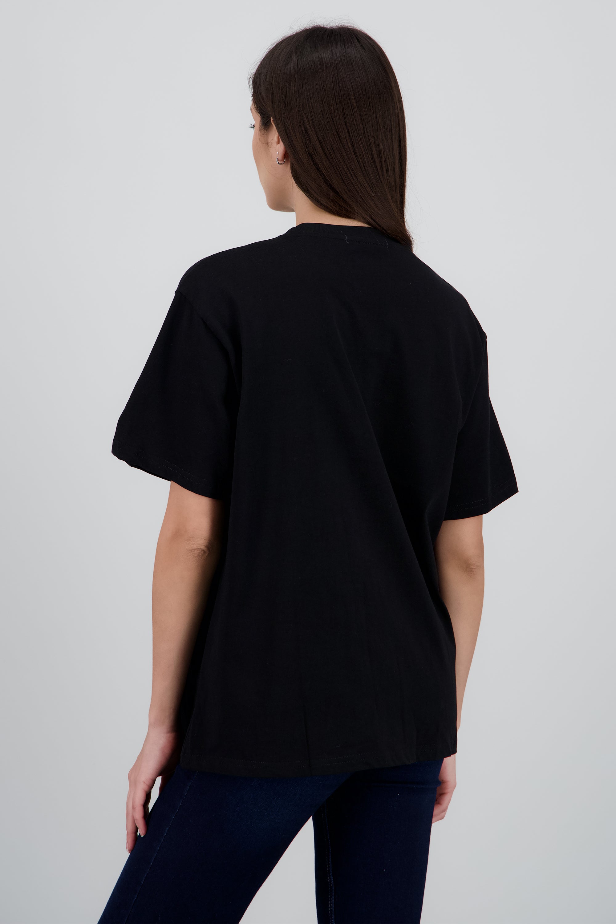 Playera manga corta oso textura NEGRO