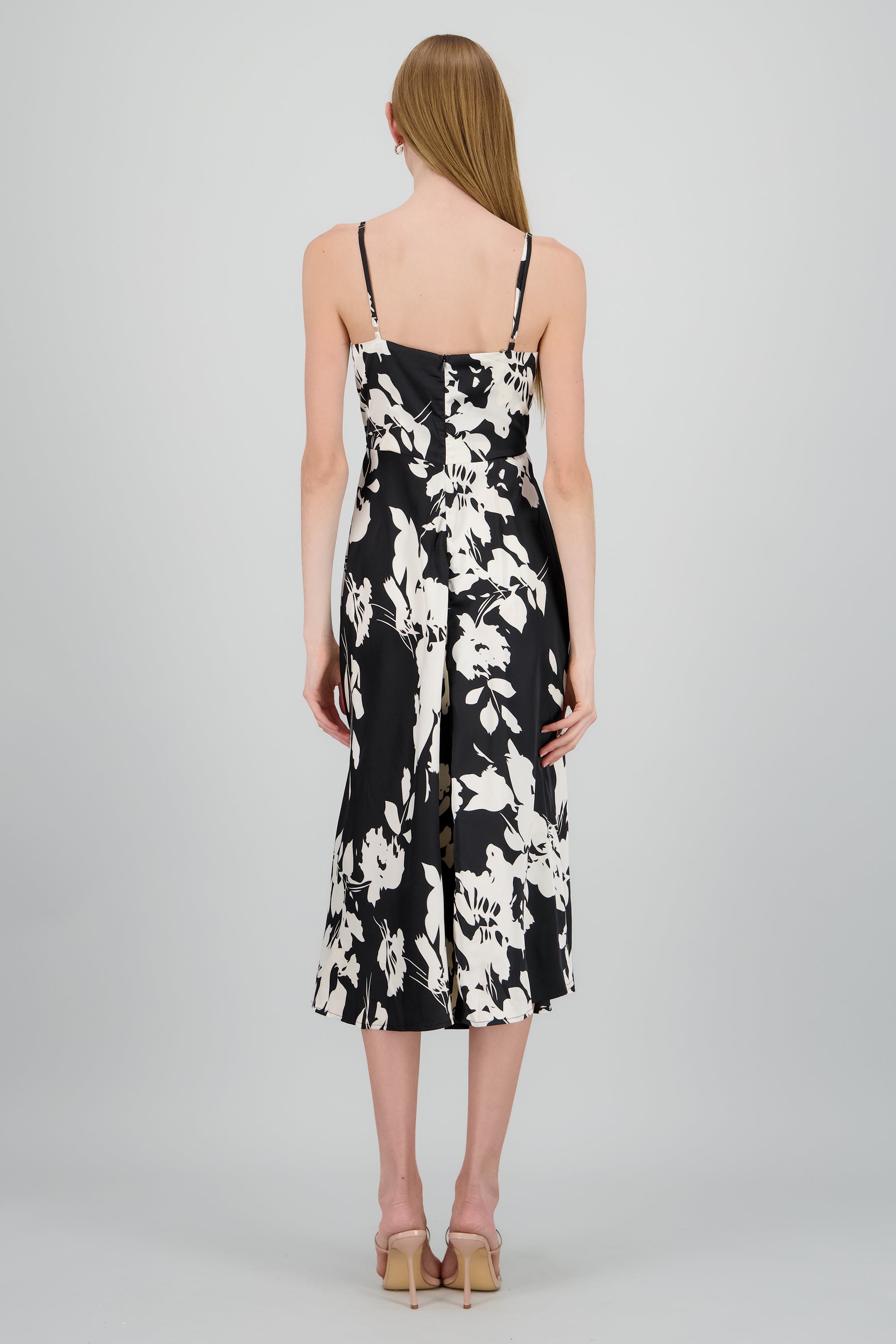 Vestido tirantes detalle abertura NEGRO COMBO