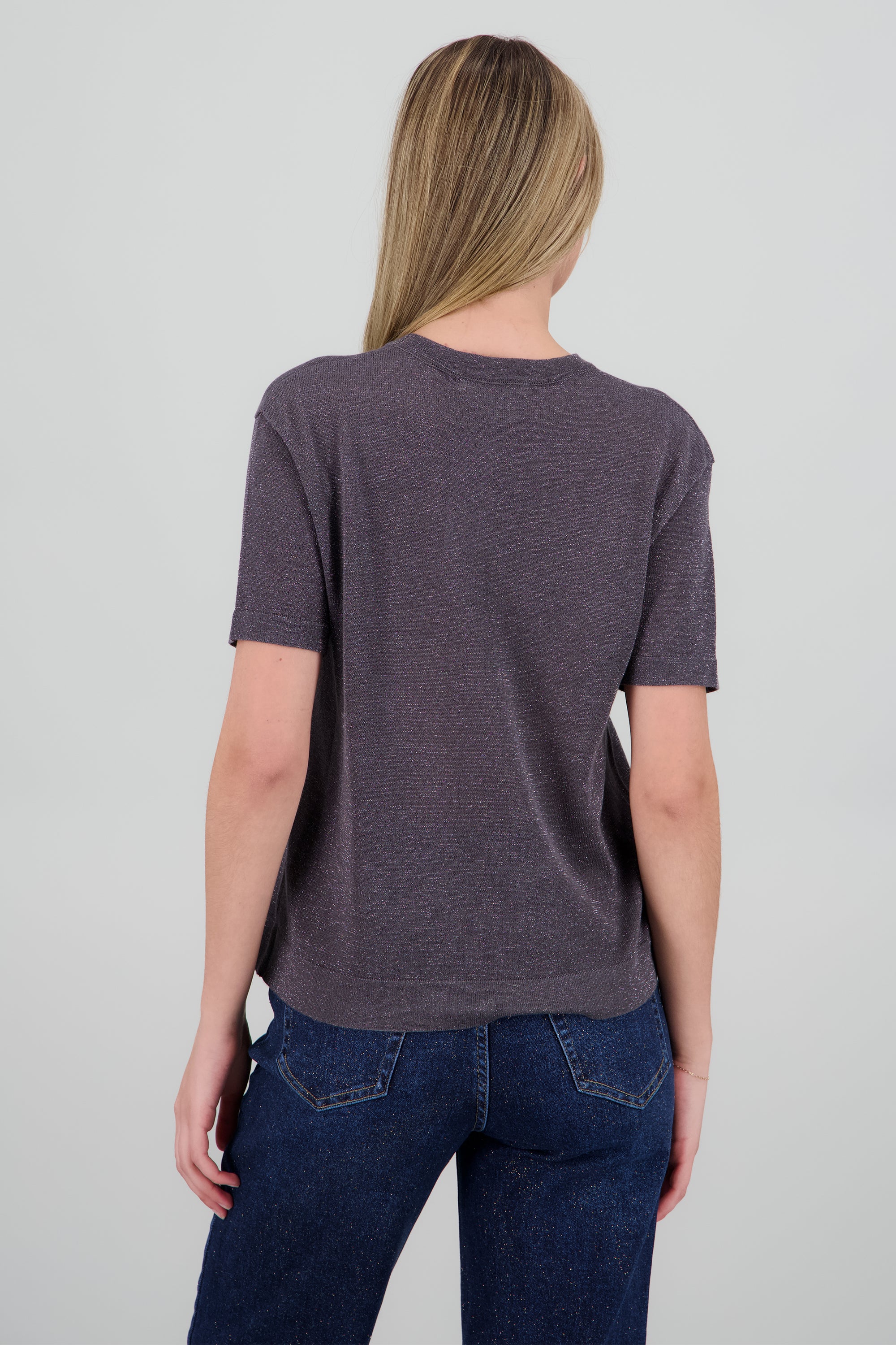 Top tejido detalle brillos GRIS OBSCURO