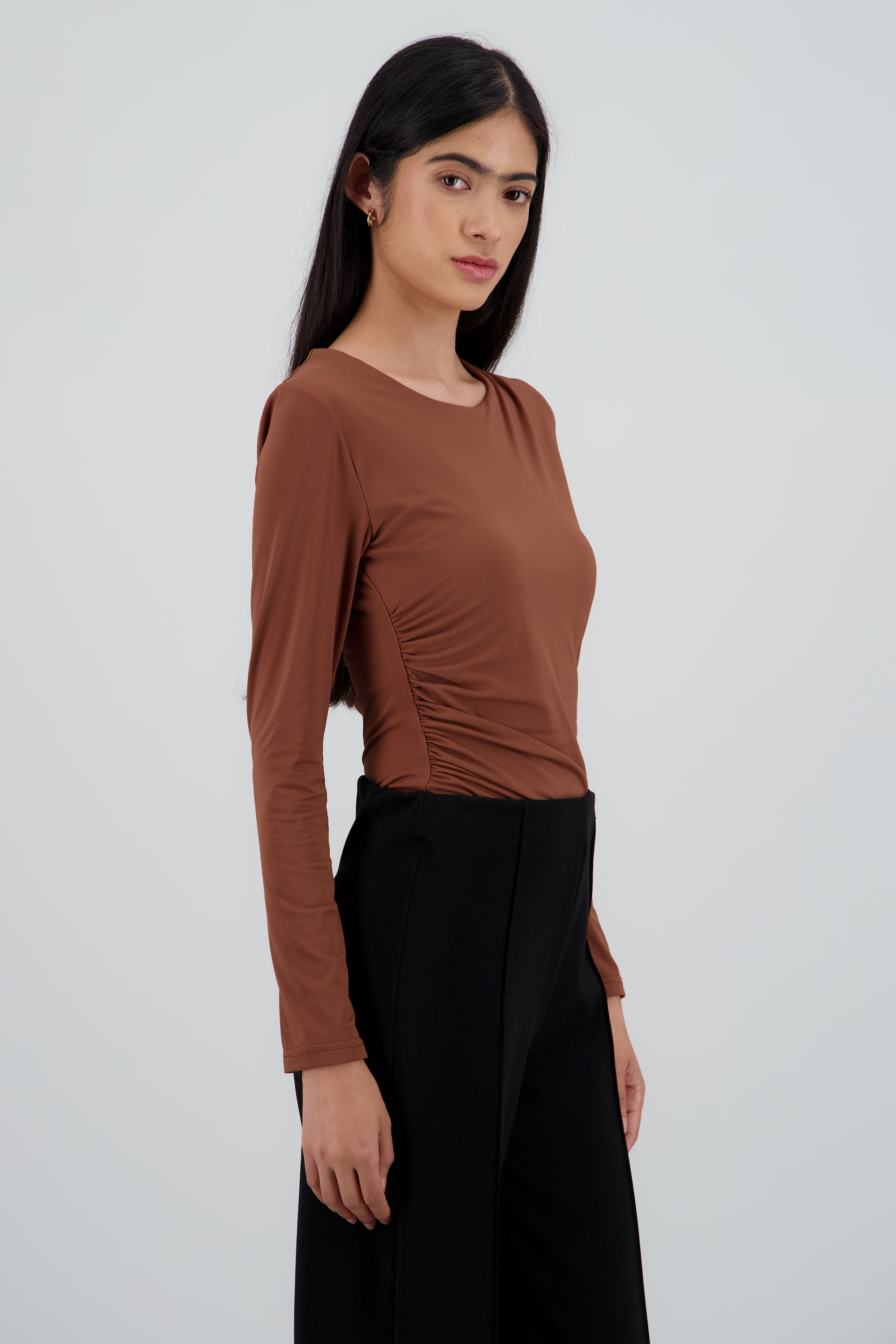 Bodysuit cuello redondo sin manga CHOCOLATE