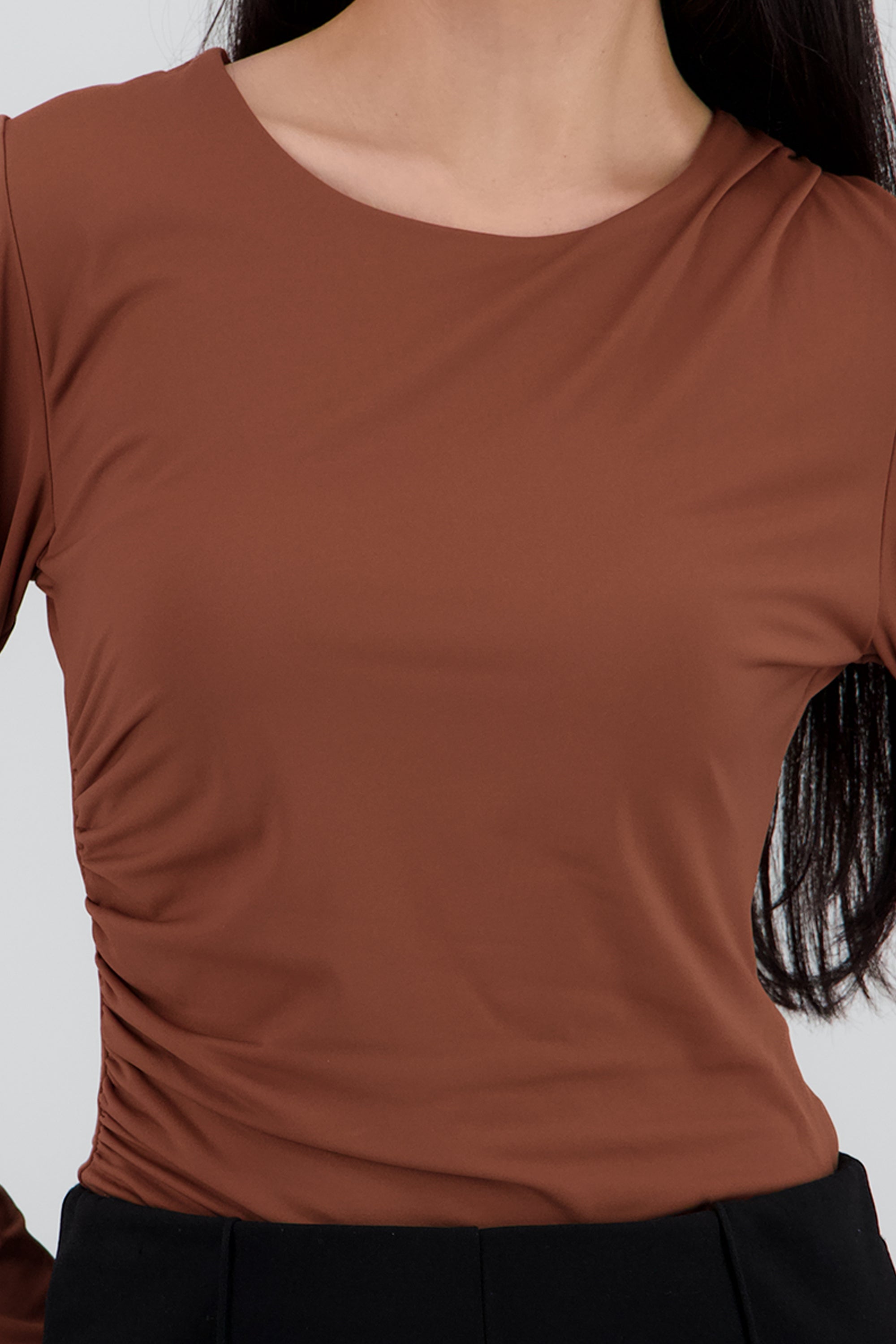 Bodysuit cuello redondo sin manga CHOCOLATE