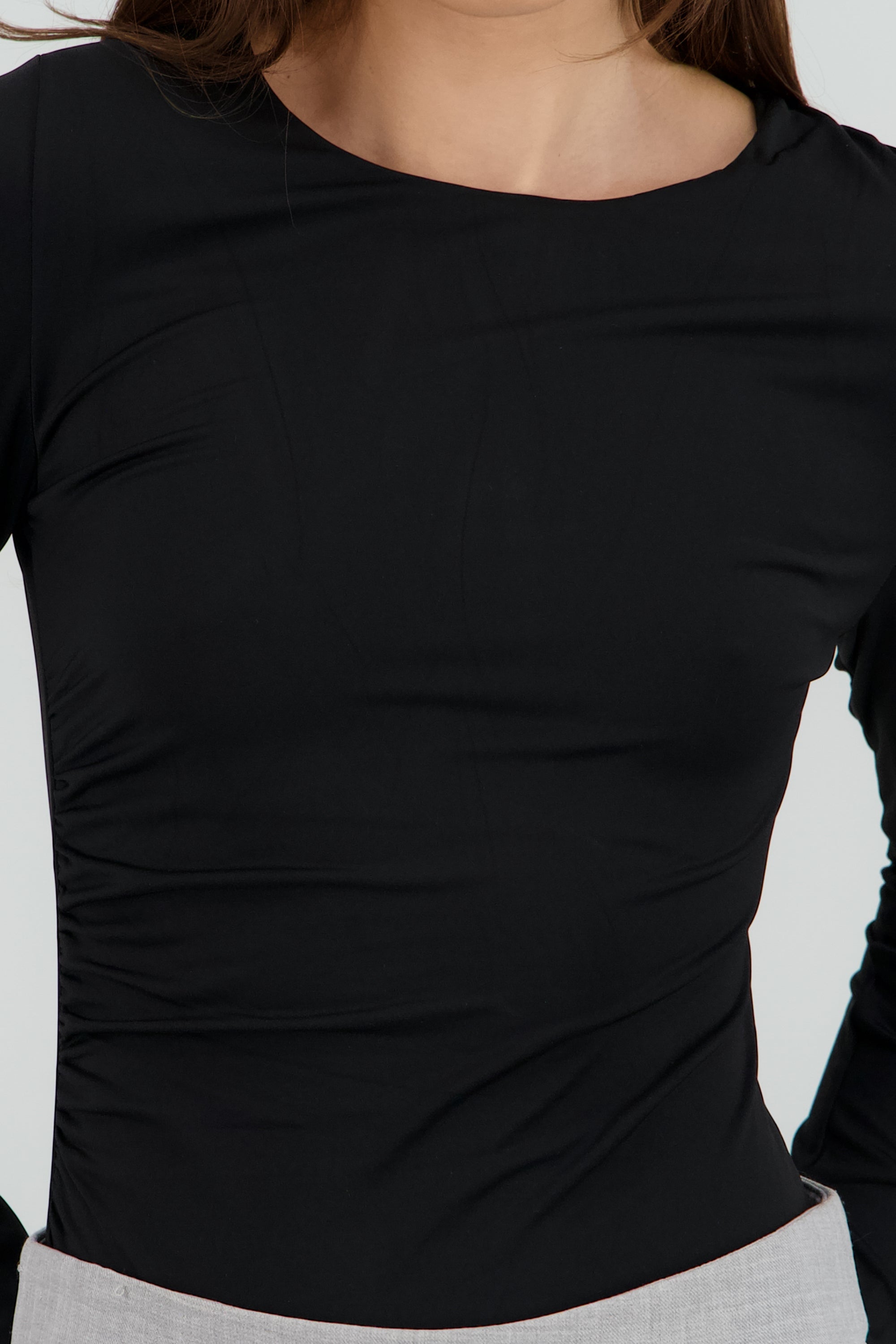 Bodysuit cuello redondo sin manga NEGRO