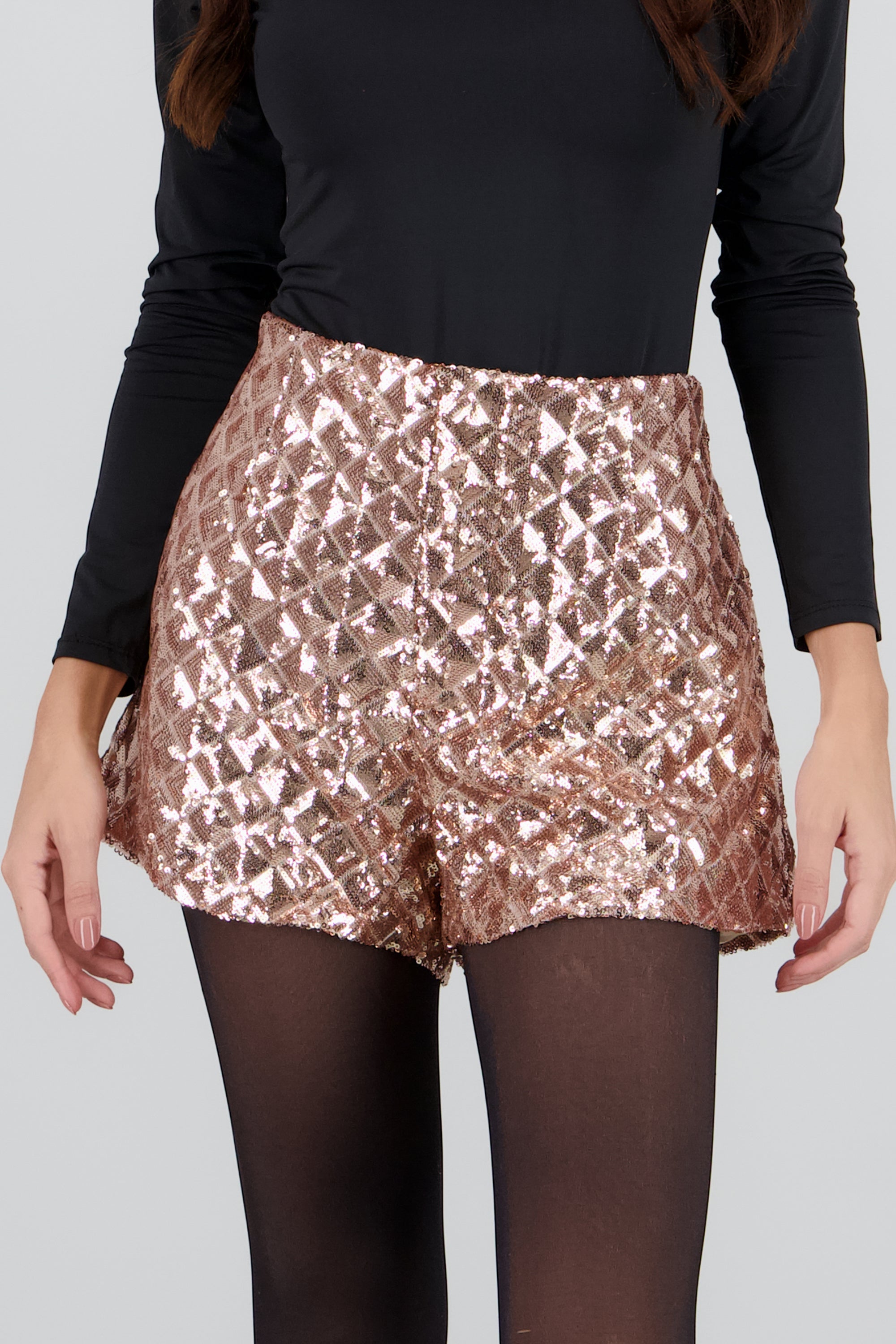 Shorts mini detalle brillos ORO
