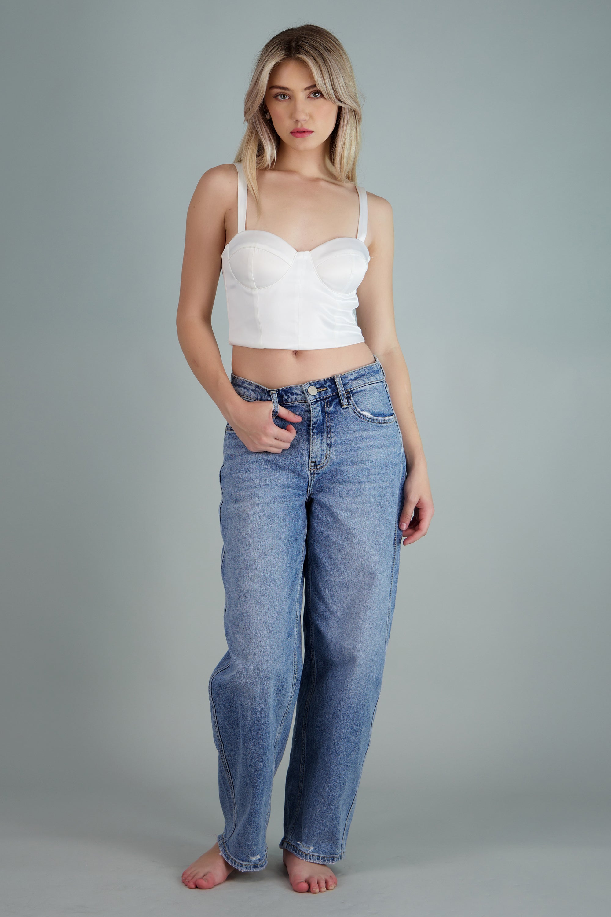 Jeans barrel mid rise MEDIUM WASH