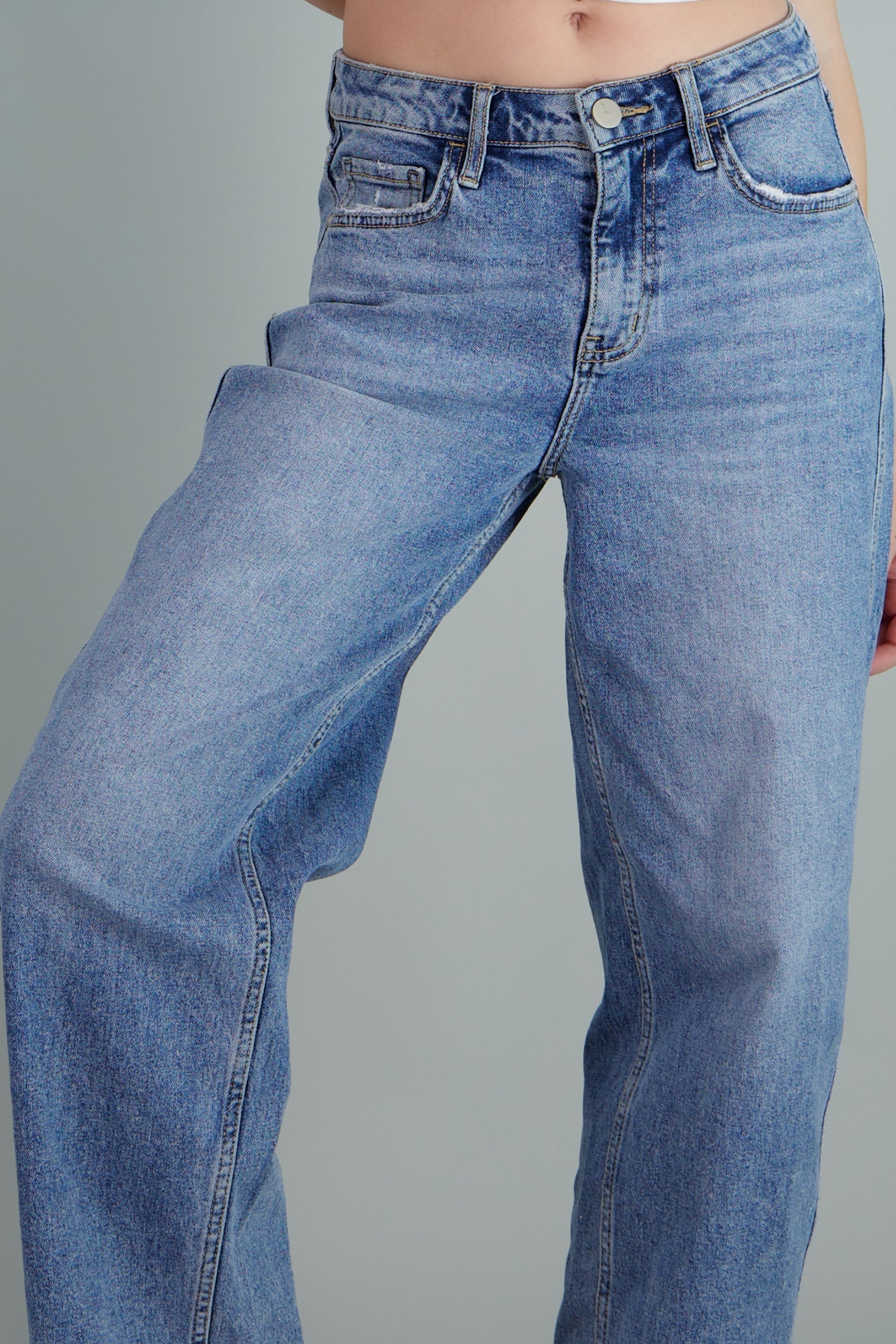 Jeans barrel mid rise MEDIUM WASH