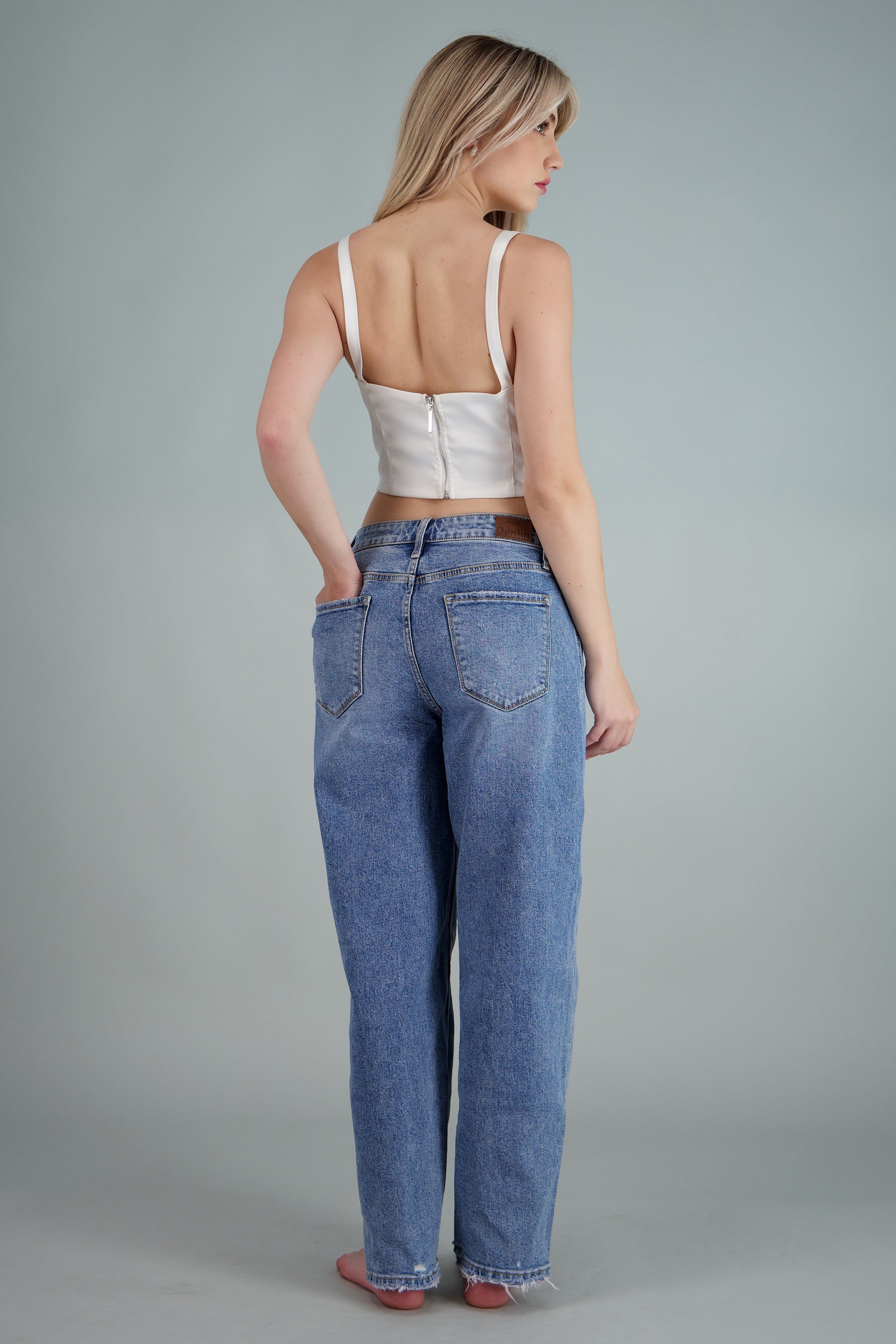 Jeans barrel mid rise MEDIUM WASH