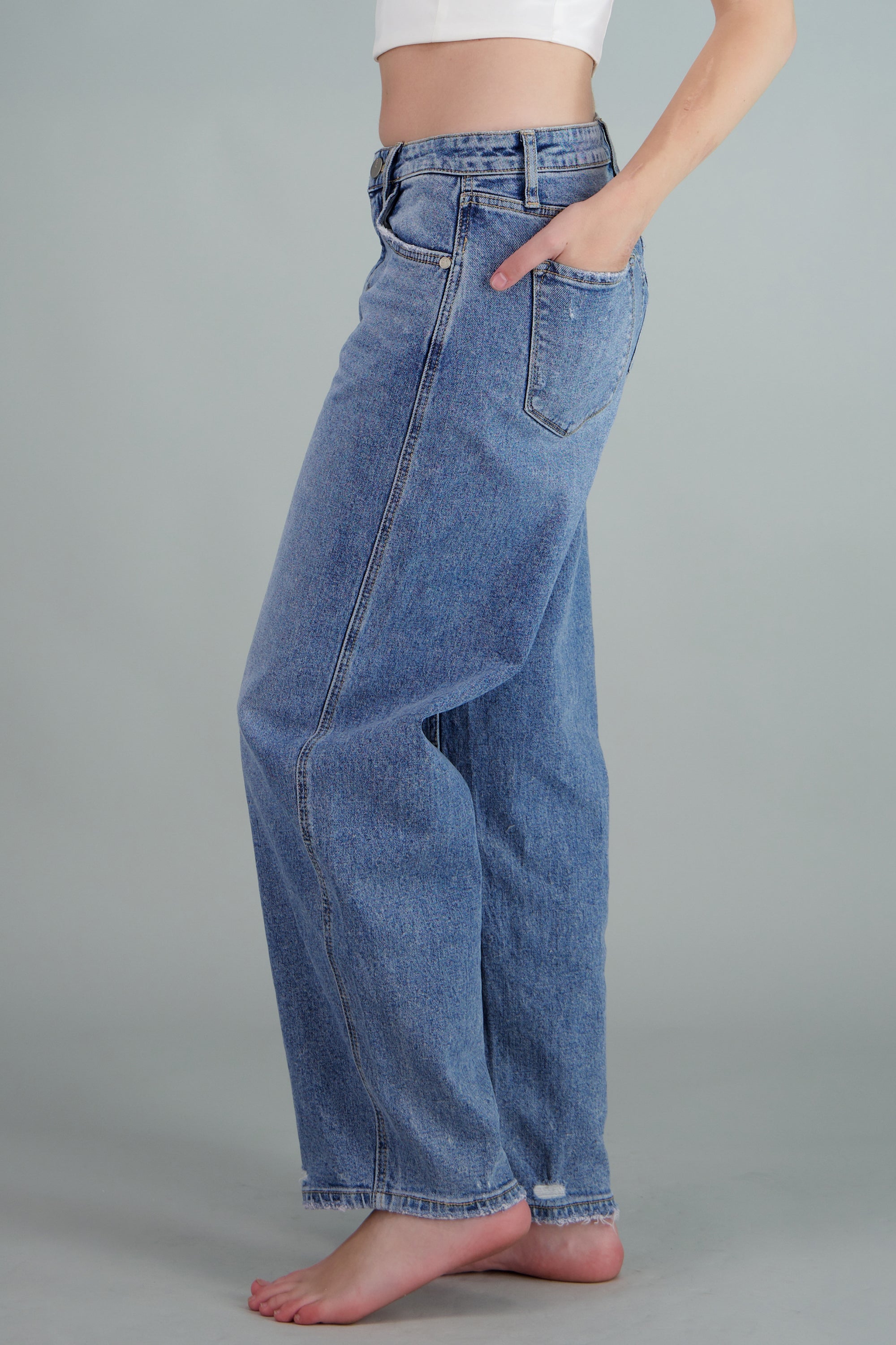Jeans barrel mid rise MEDIUM WASH
