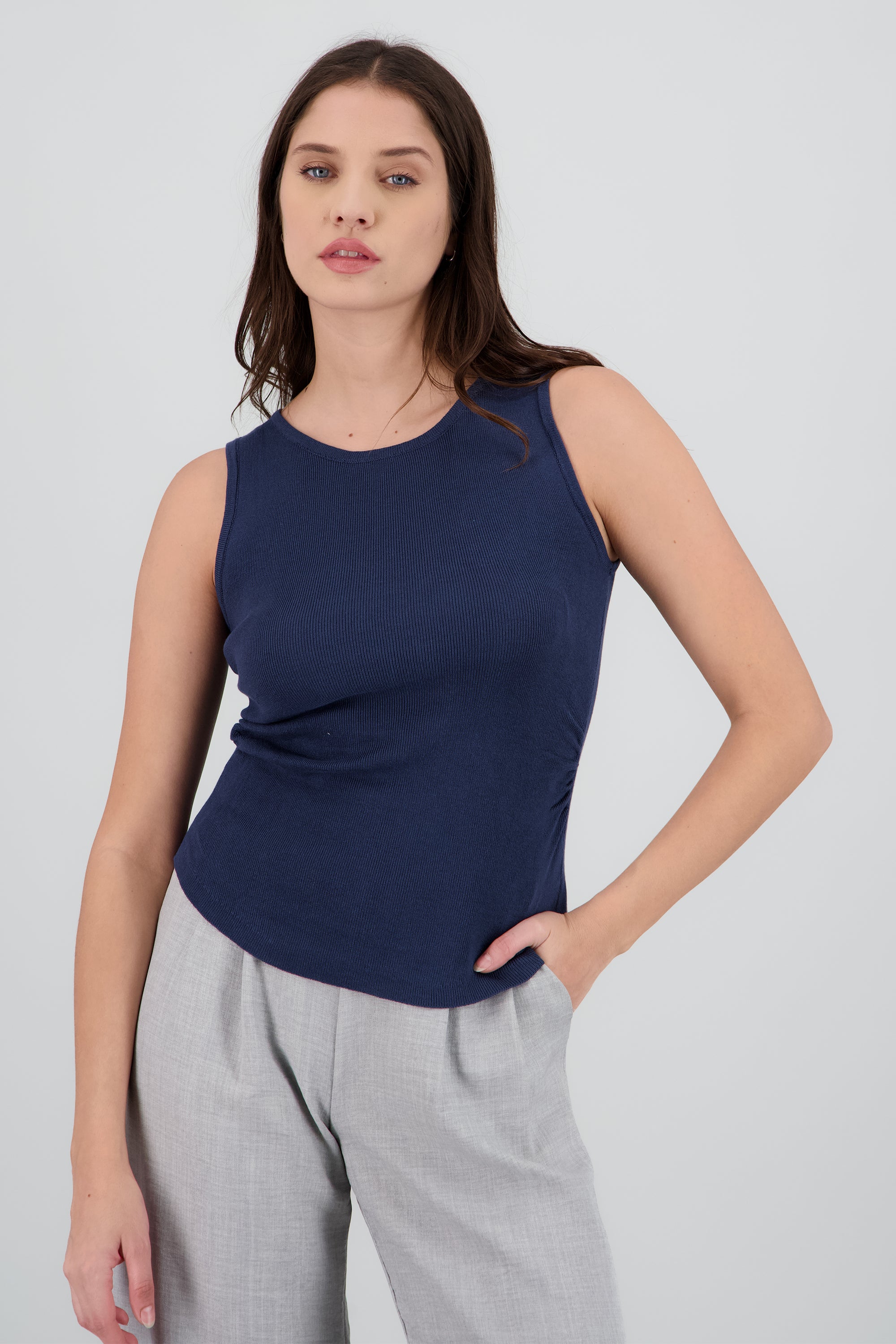 top tejido s/m liso MARINO