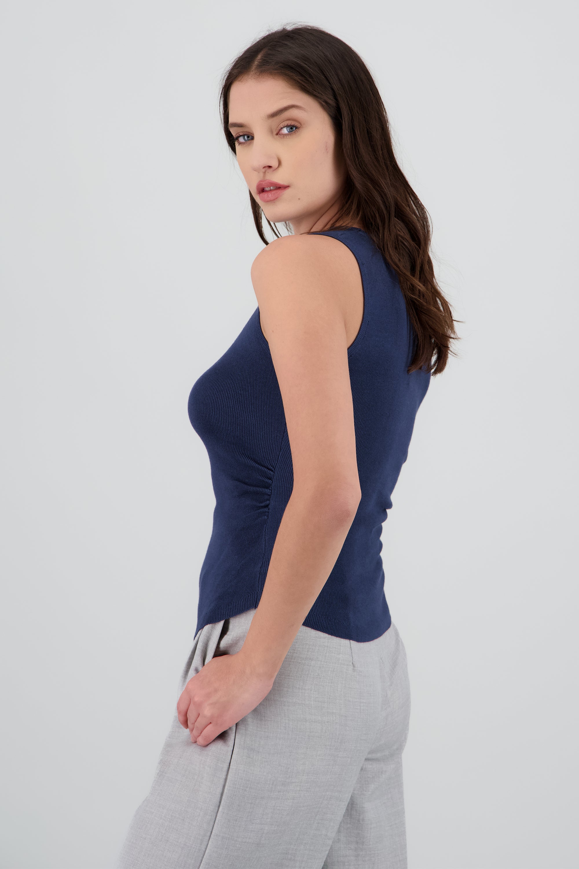 top tejido s/m liso MARINO