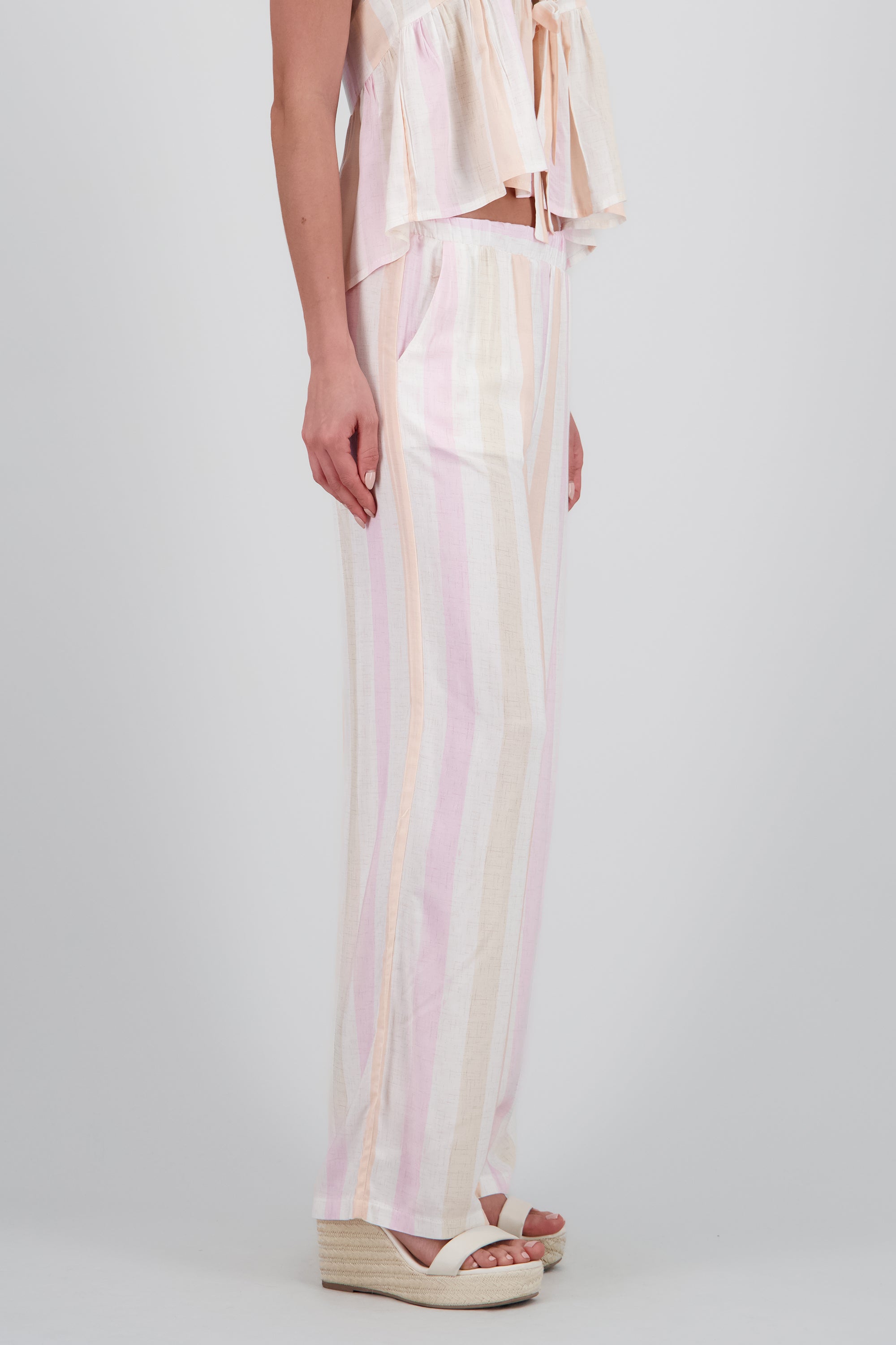 Pantalon fluido detalle jareta NARANJA COMBO