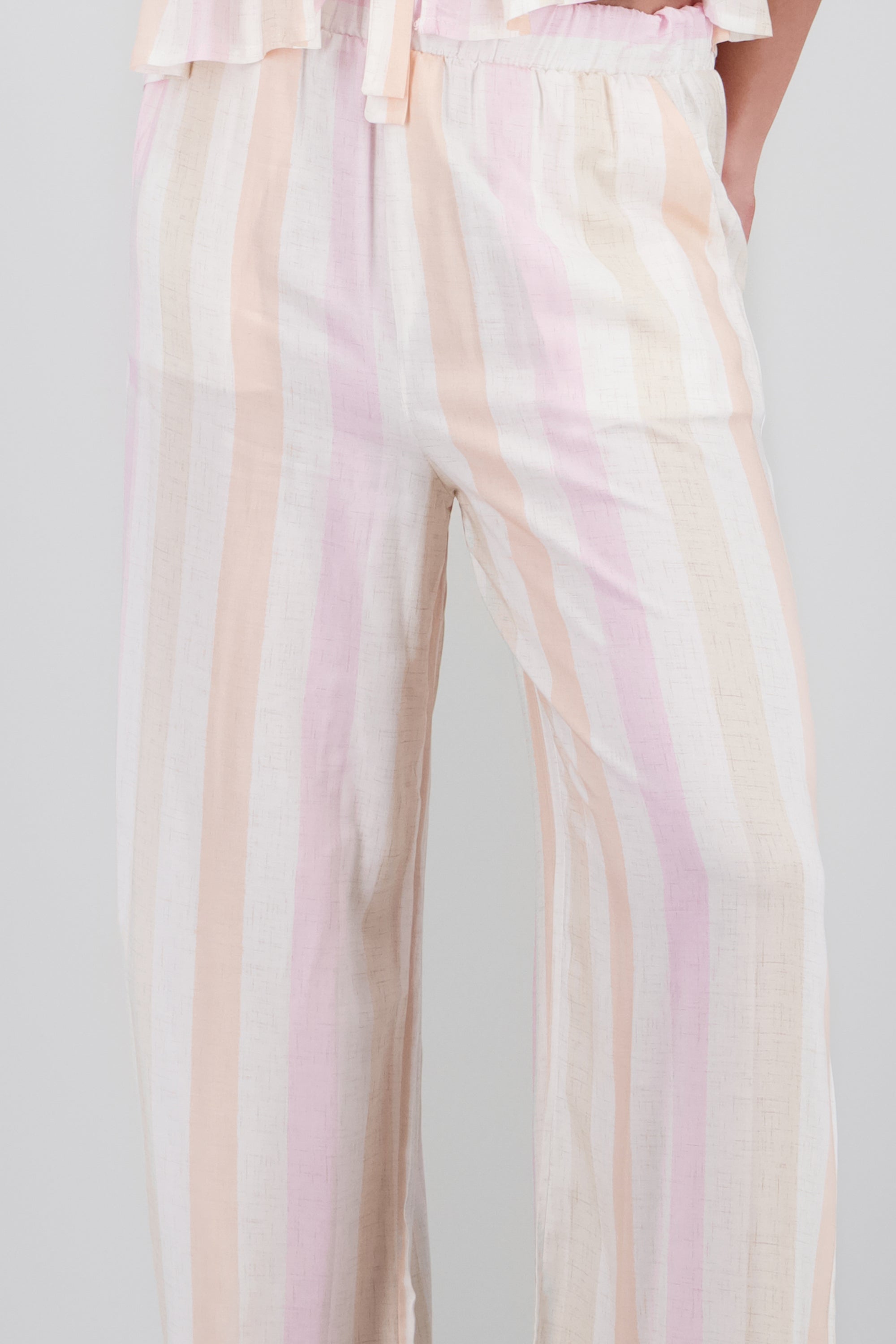 Pantalon fluido detalle jareta NARANJA COMBO