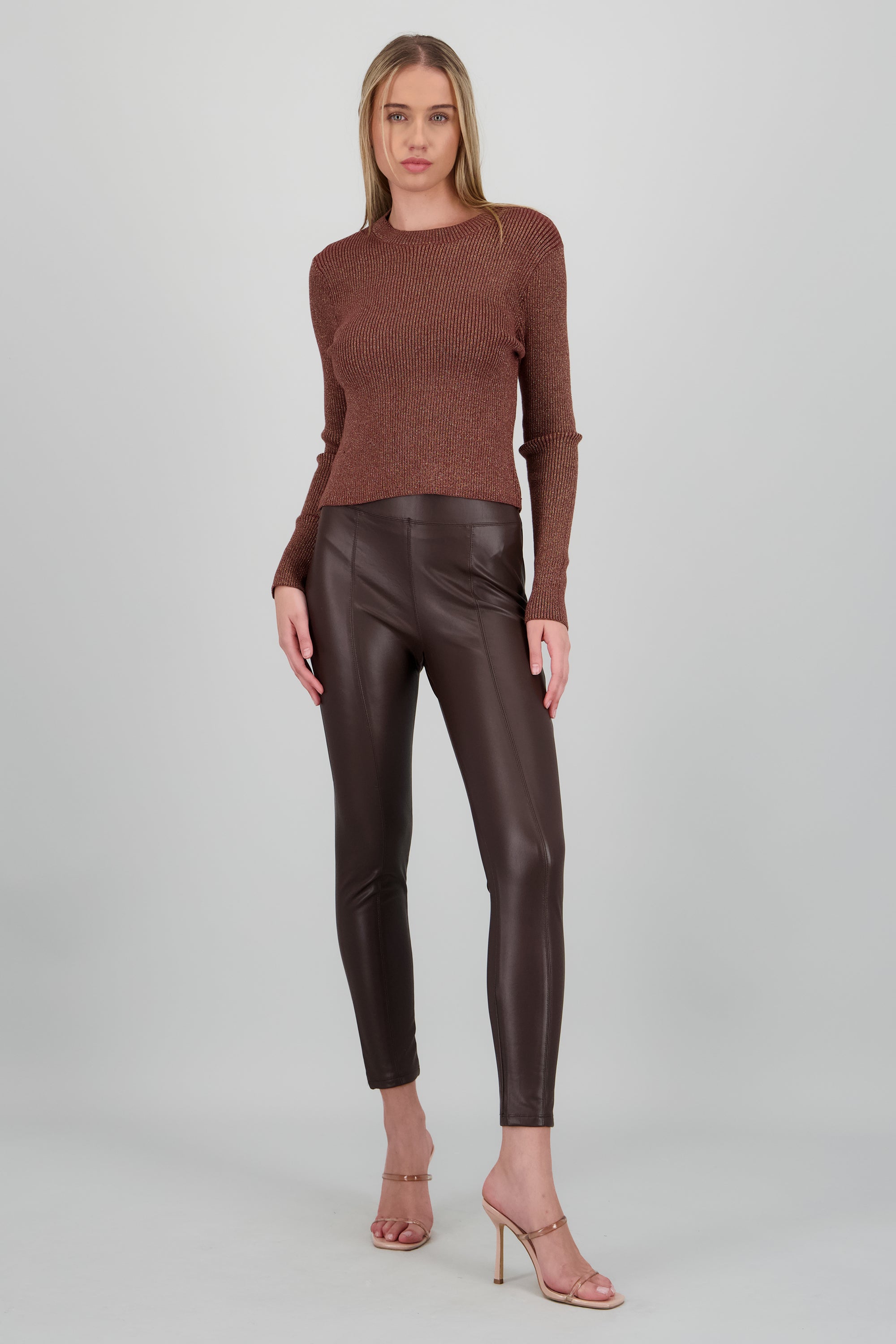 Leggings PU liso CAFE