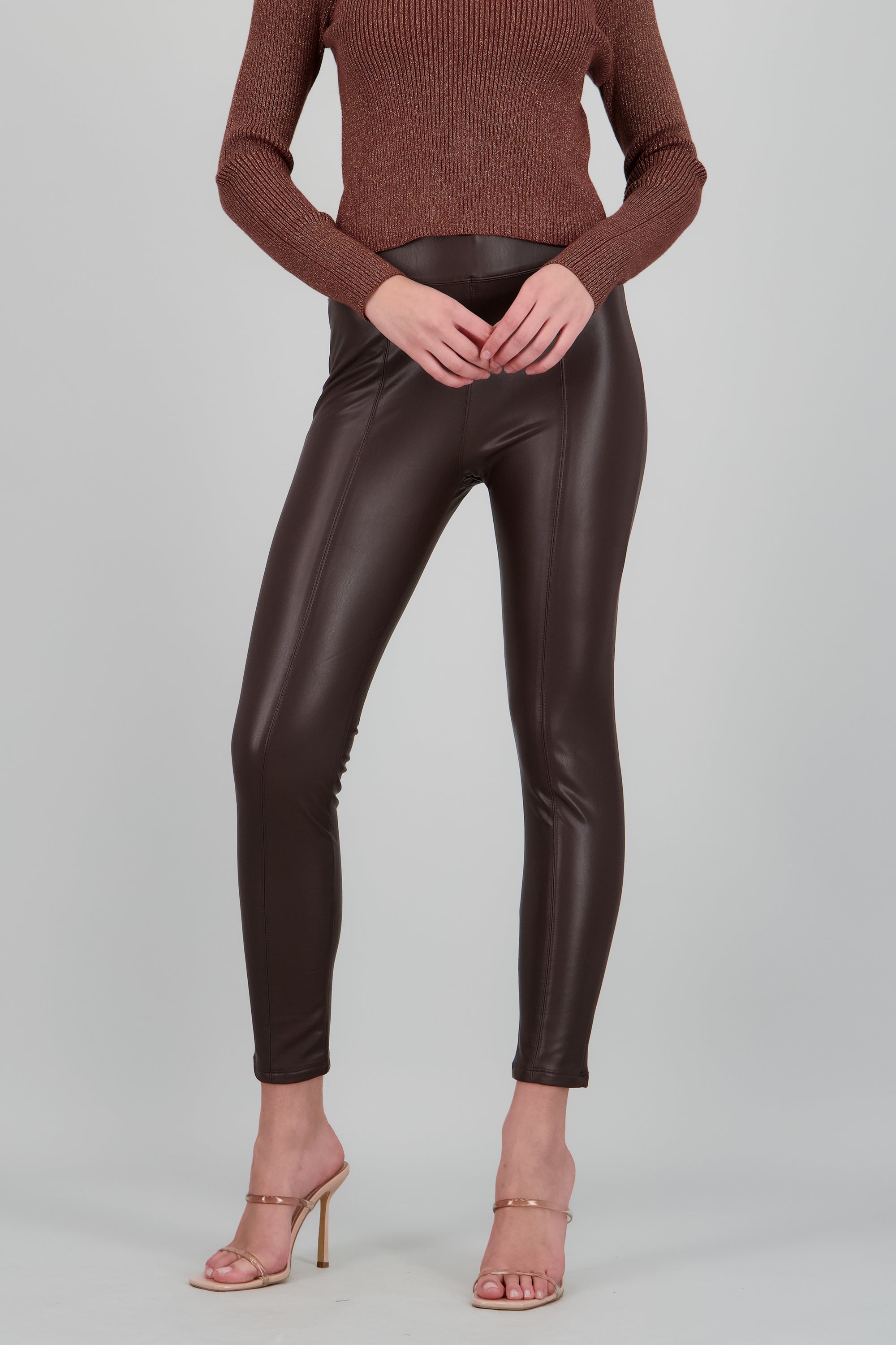 Leggings PU liso CAFE