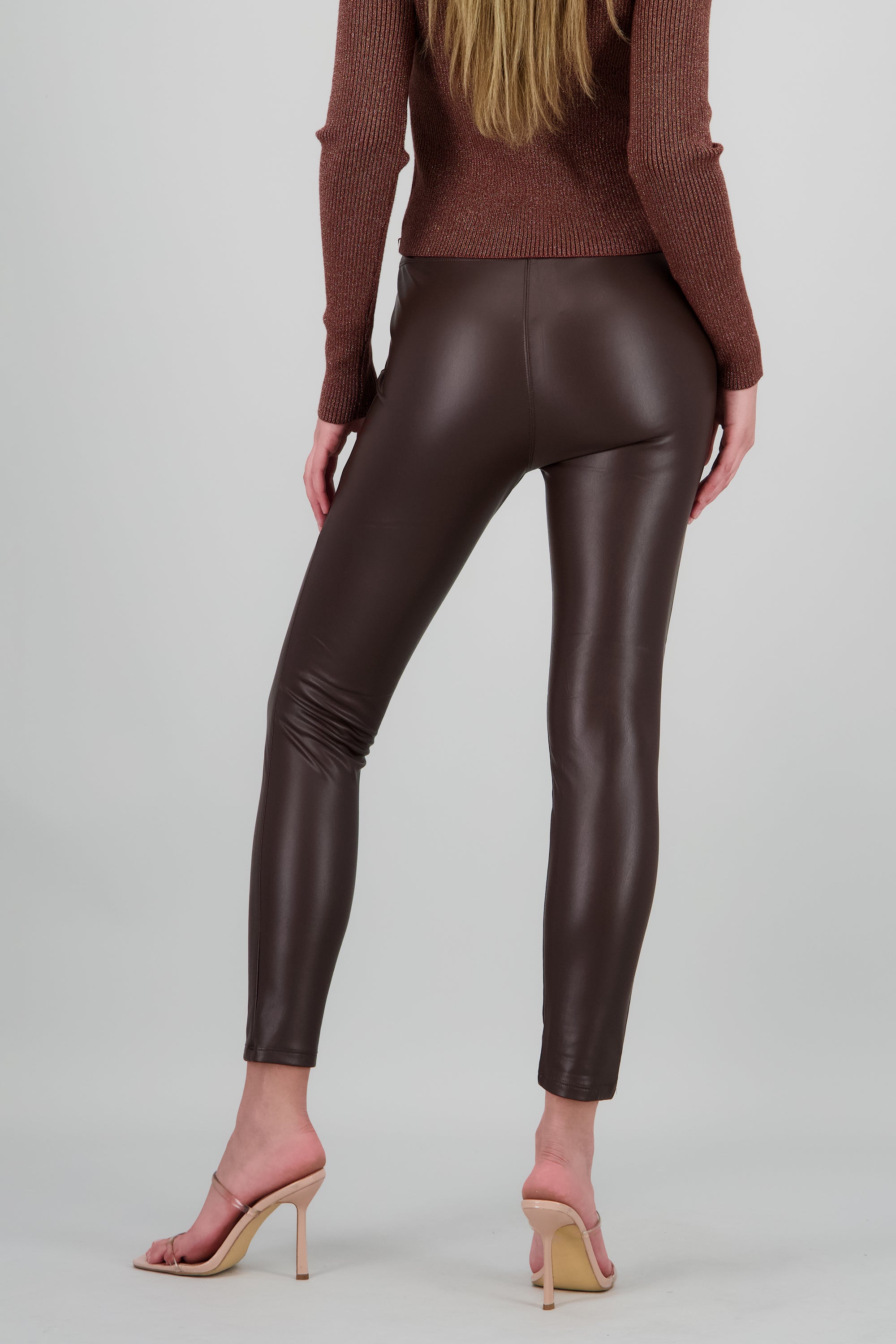 Leggings PU liso CAFE