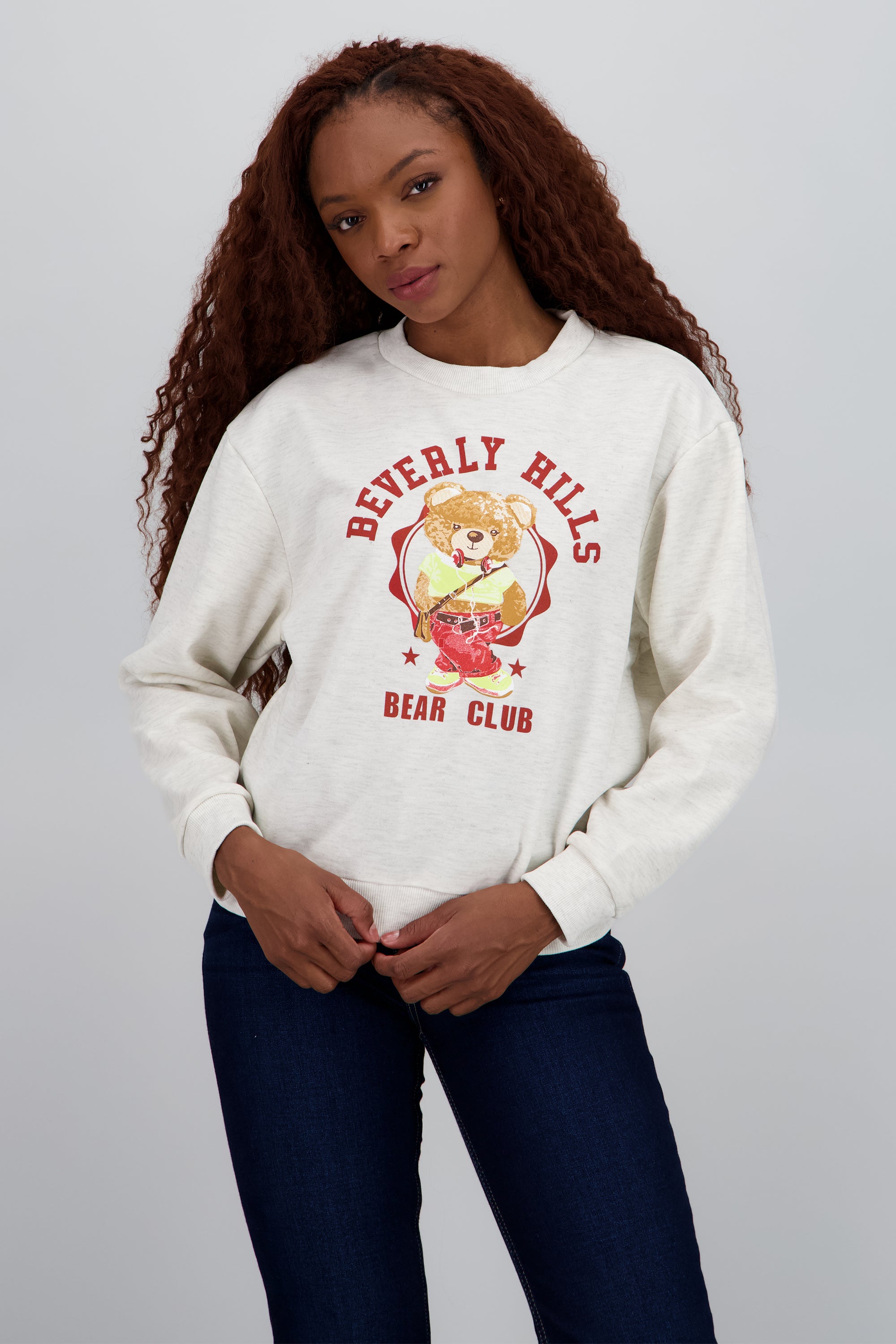 Sudadera estampado oso GRIS CLARO