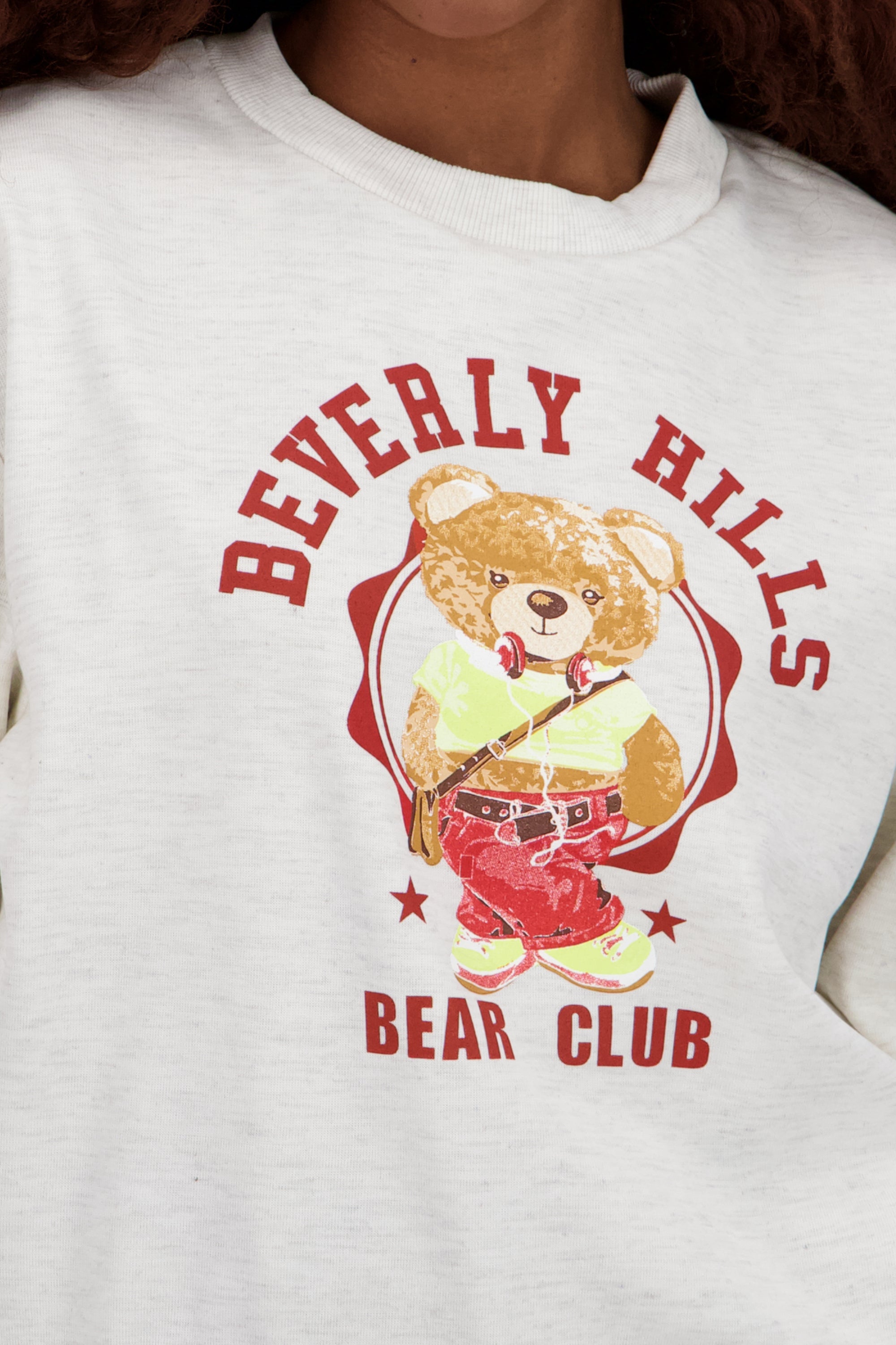 Sudadera estampado oso GRIS CLARO