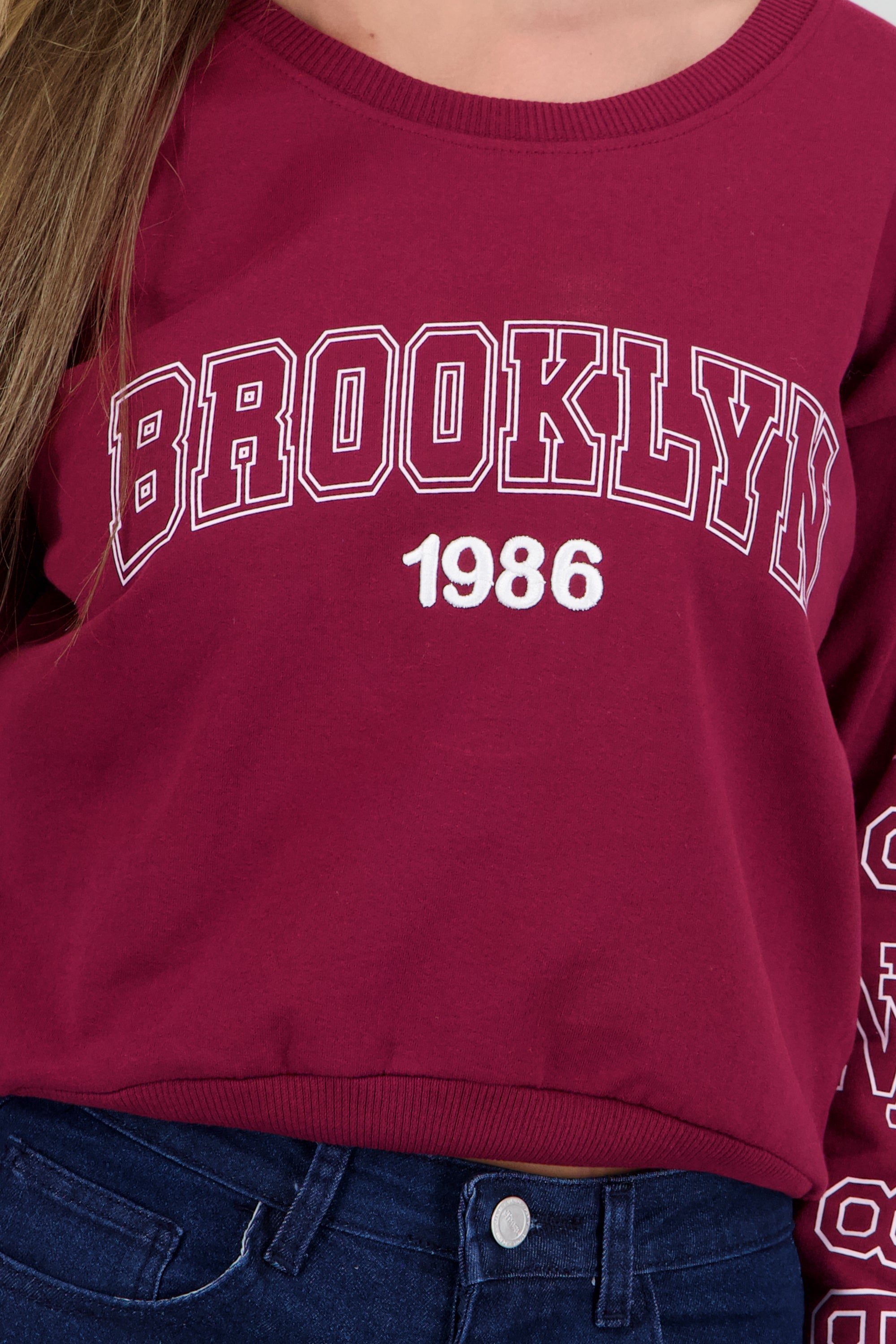 Sudadera brooklyn conjunto scrunchie VINO
