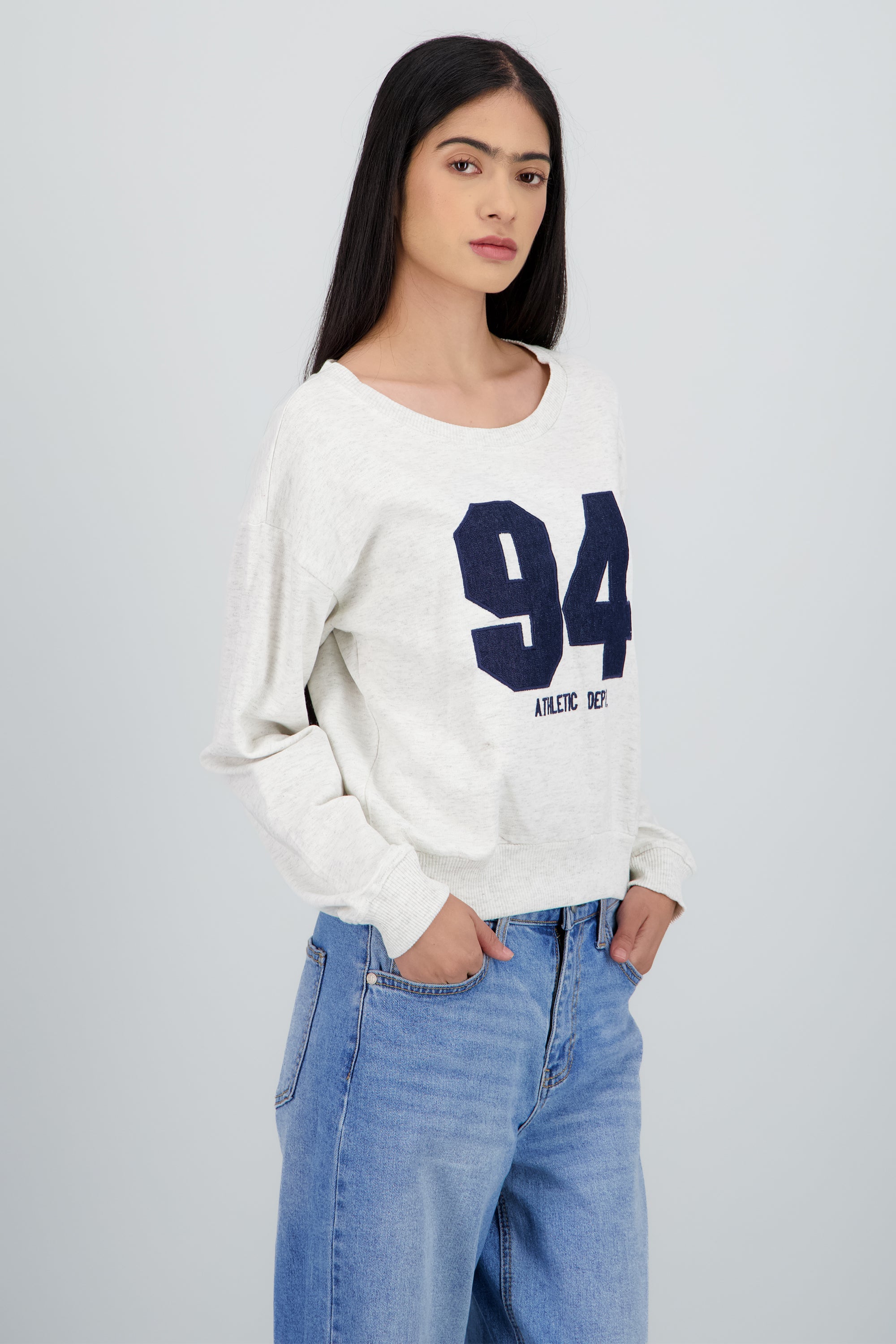 Sudadera numero conjunto scrunchies GRIS JASPE