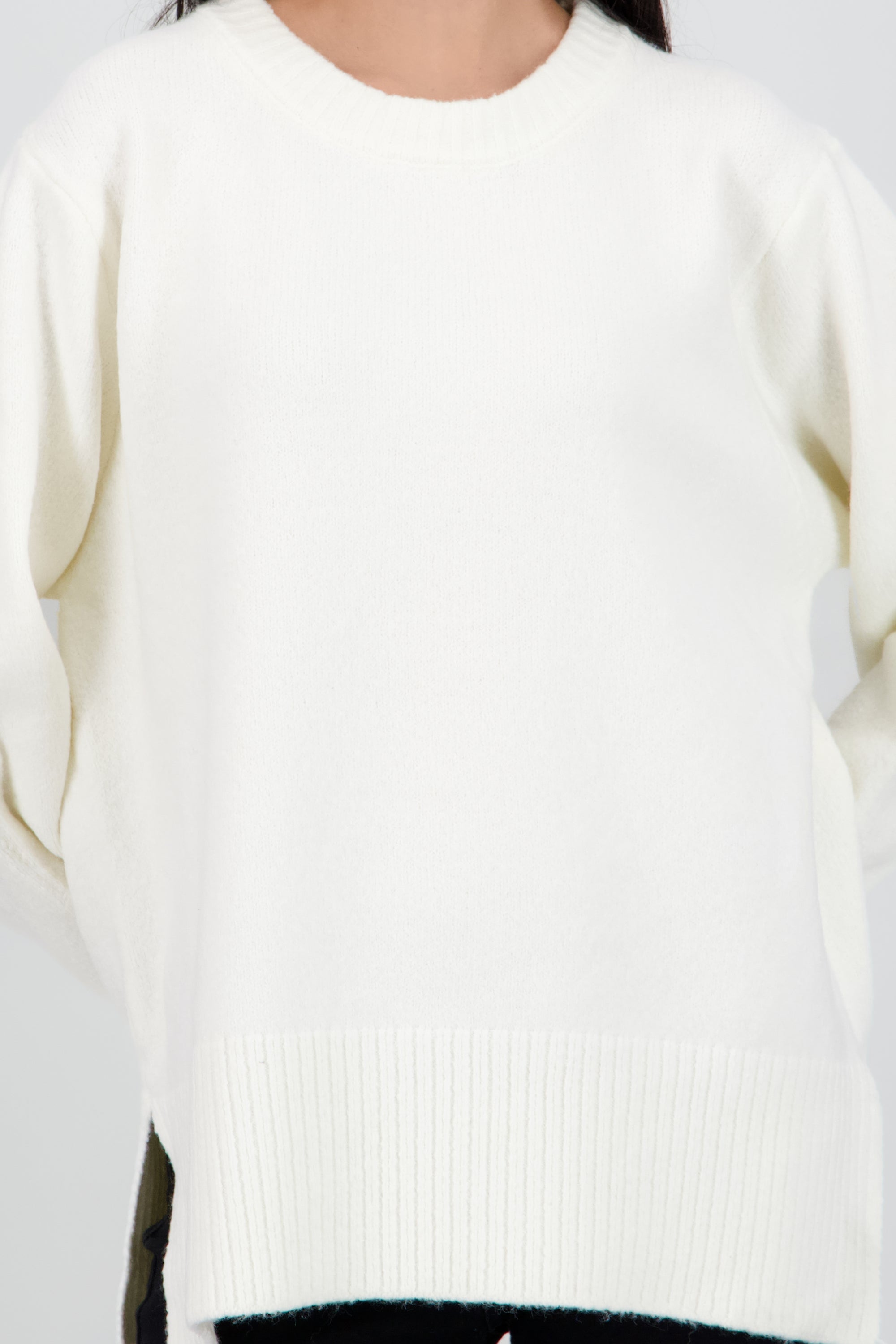 Sueter oversized tejido de punto BLANCO