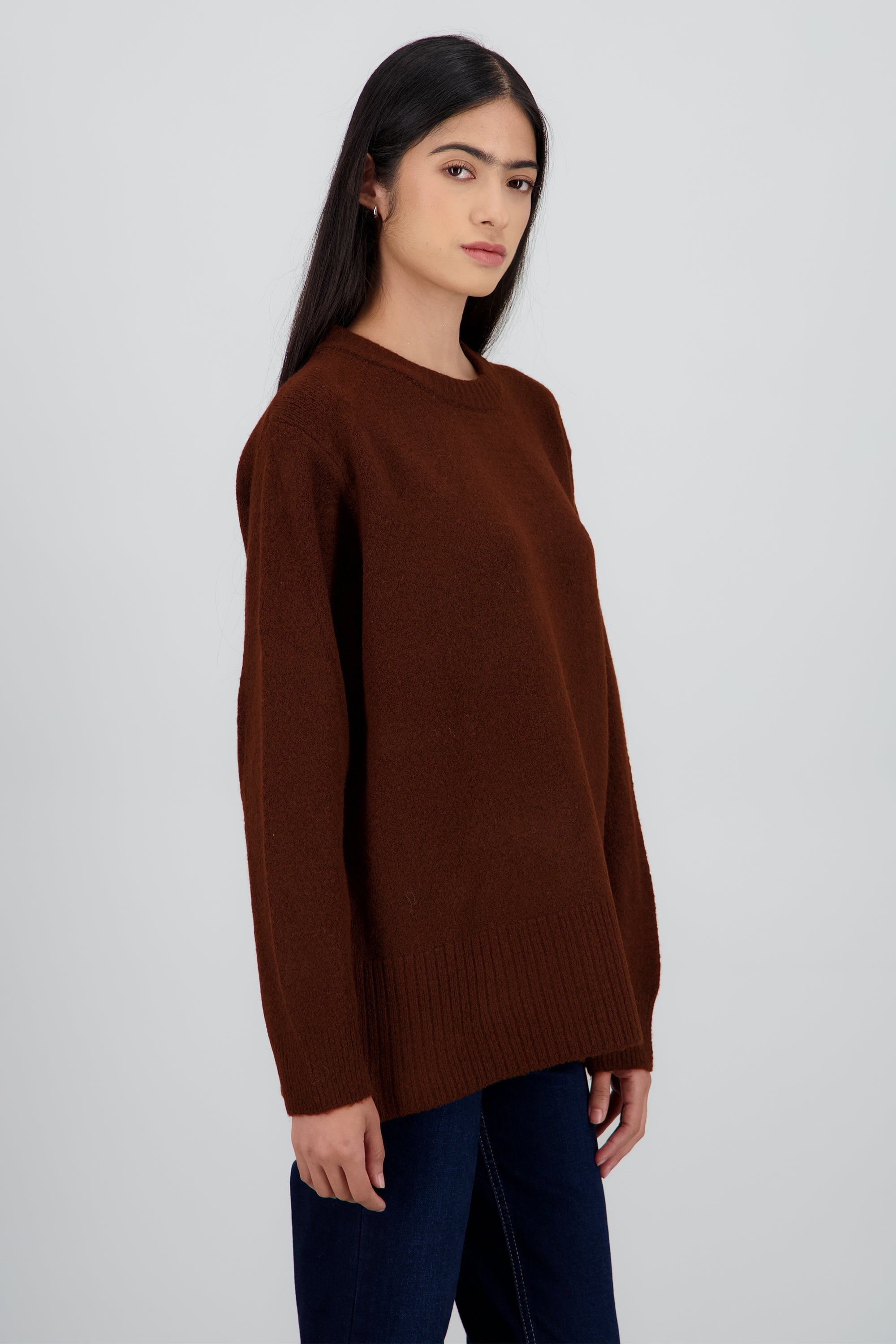 Sueter oversized tejido de punto CHOCOLATE