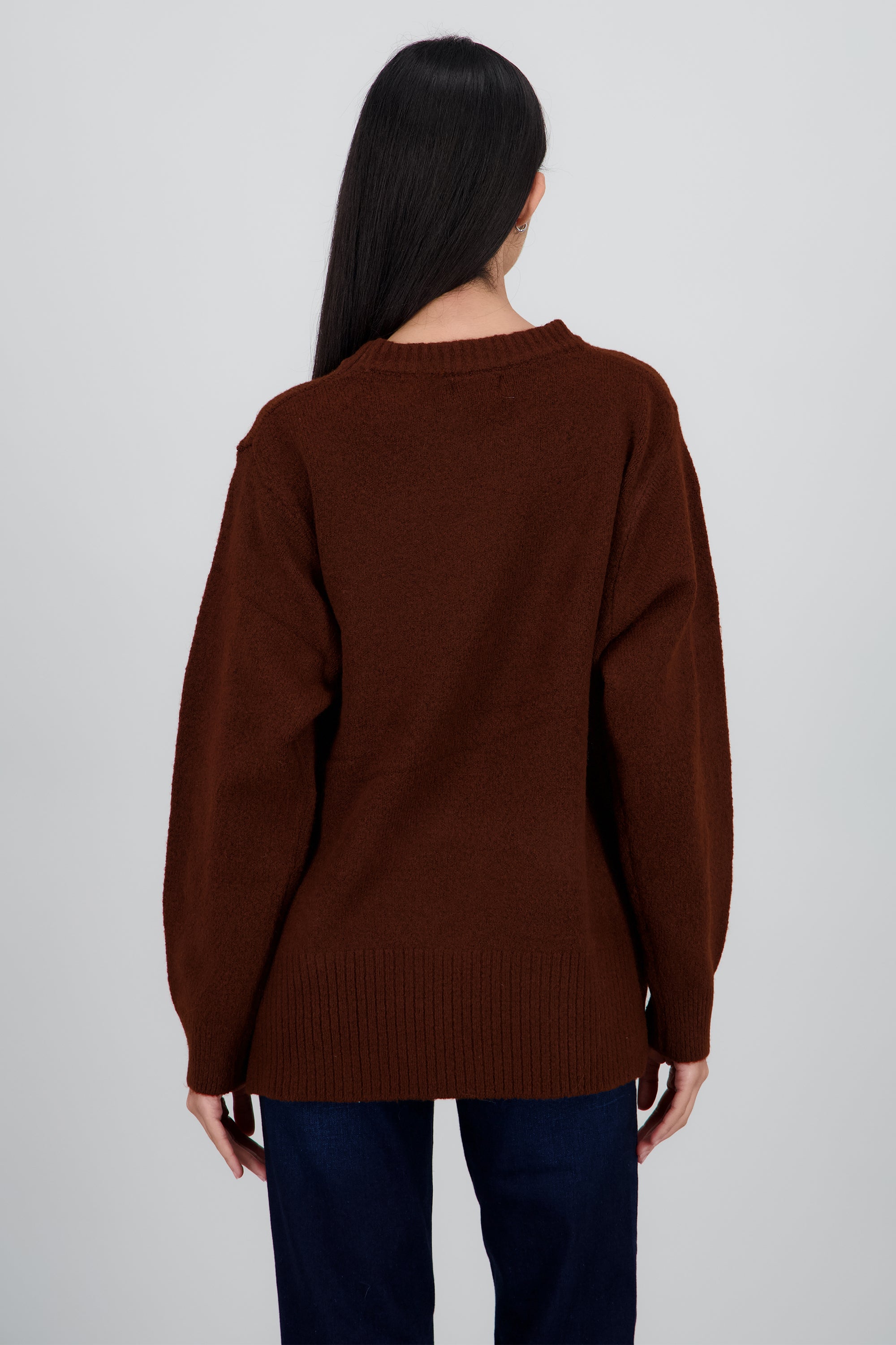 Sueter oversized tejido de punto CHOCOLATE