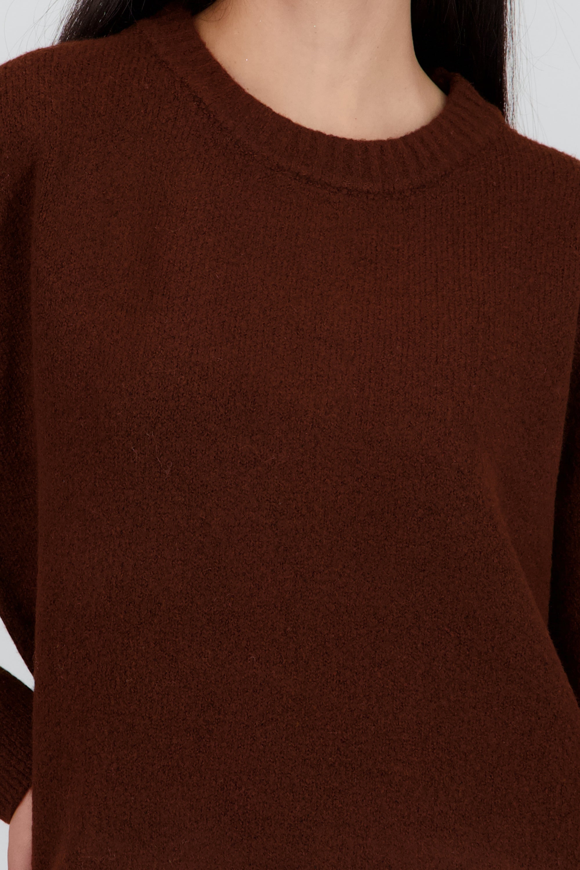 Sueter oversized tejido de punto CHOCOLATE