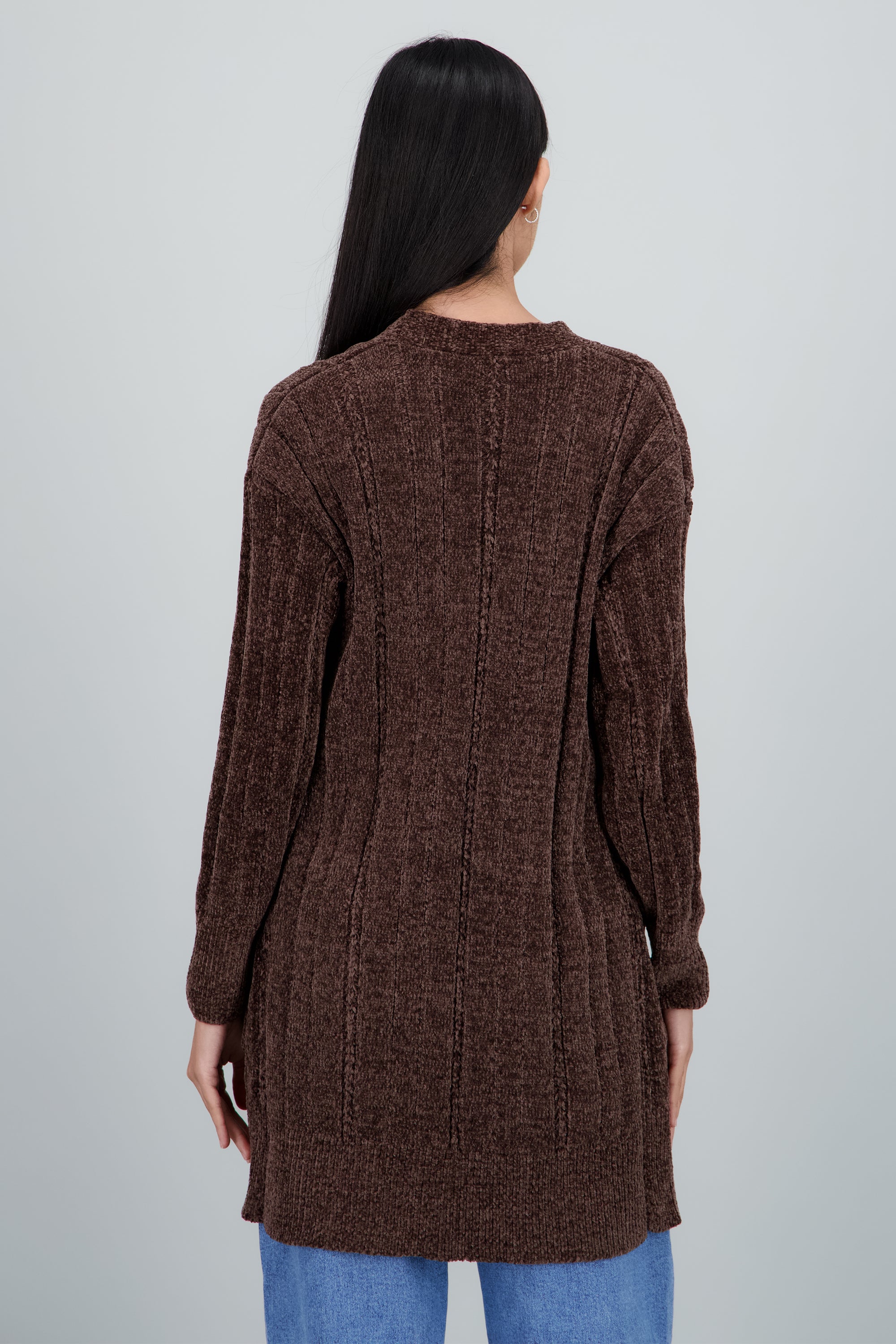 Cardigan tejido con bolsas CAFE OBSCURO