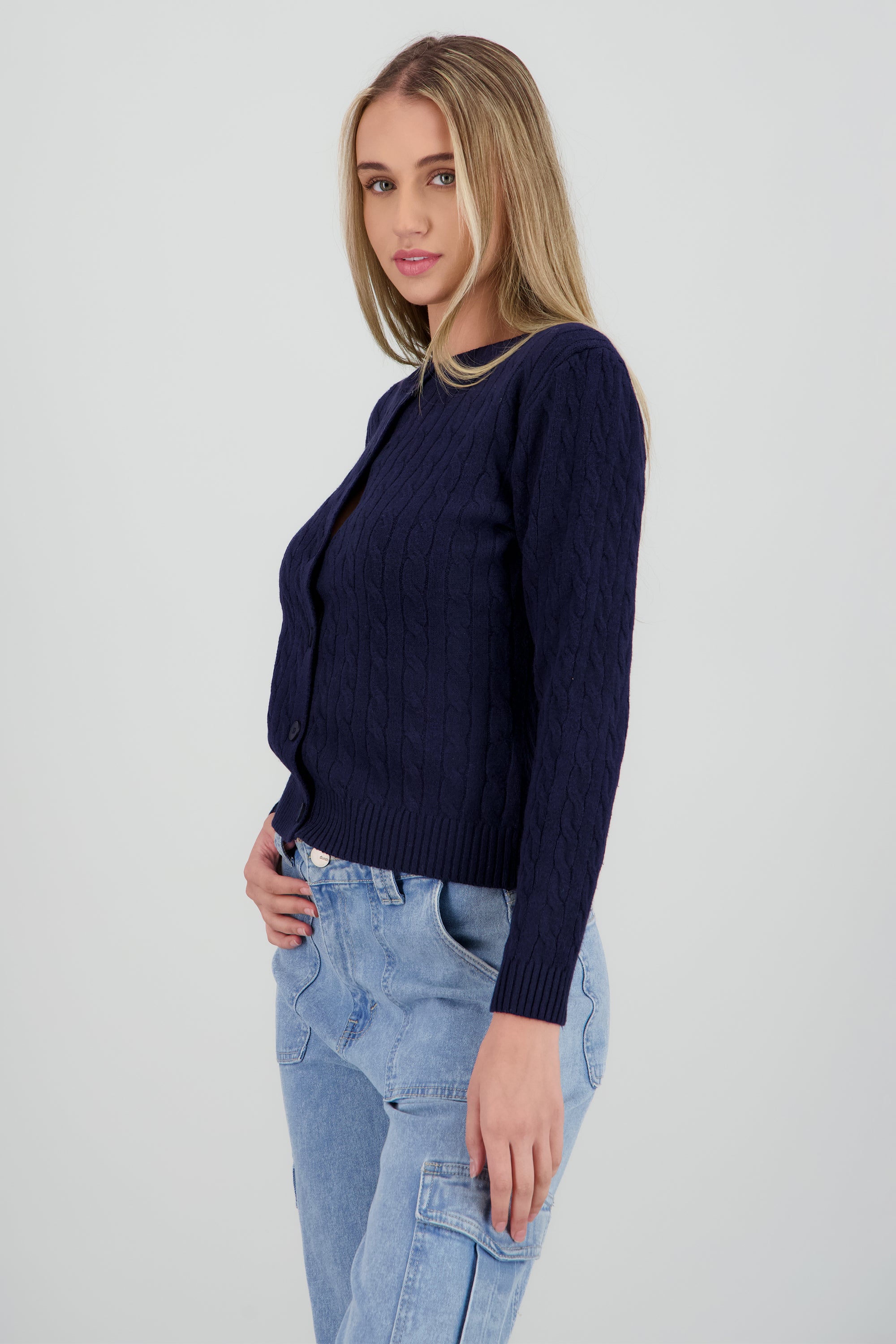 Cardigan tejido trenzado MARINO
