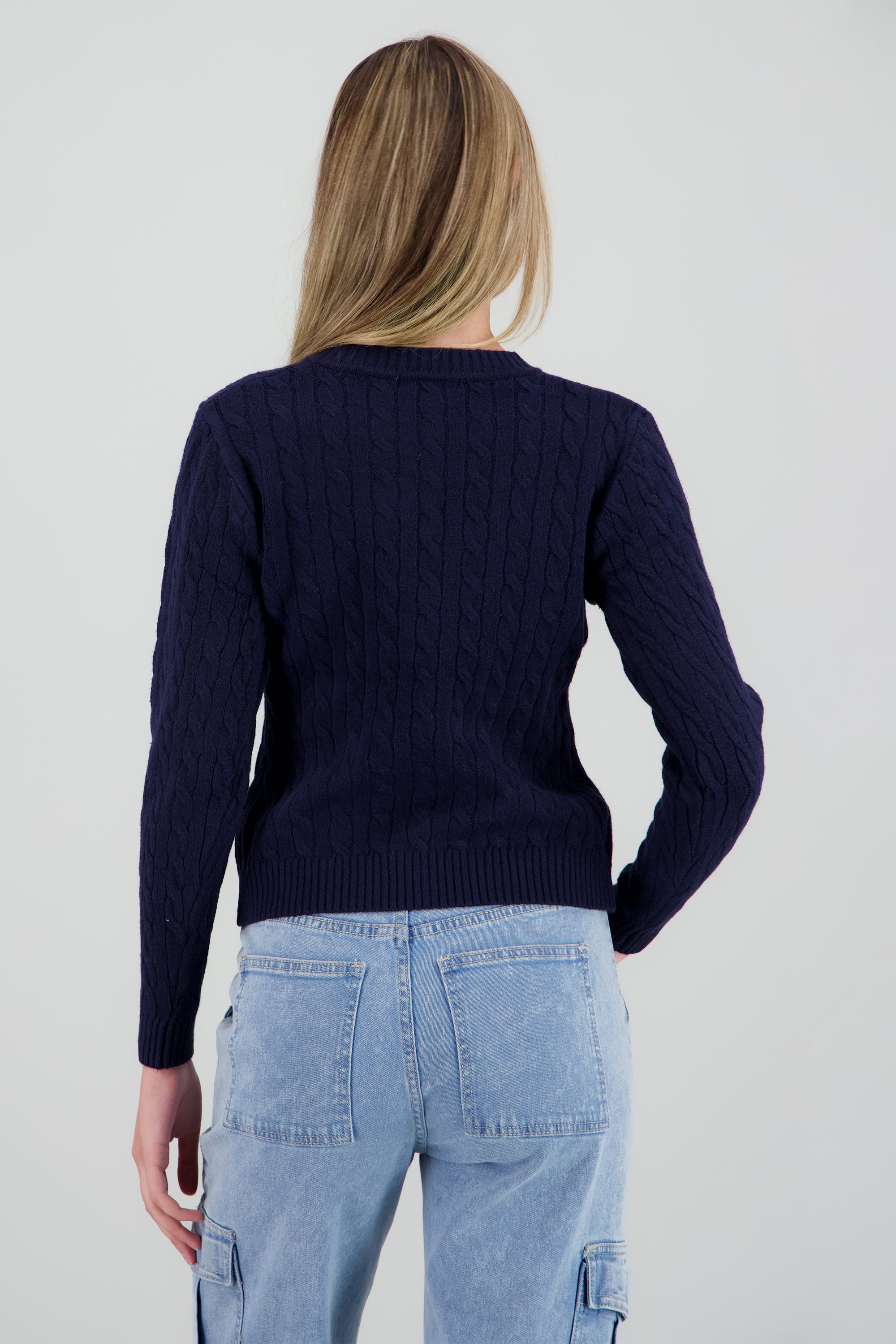 Cardigan tejido trenzado MARINO