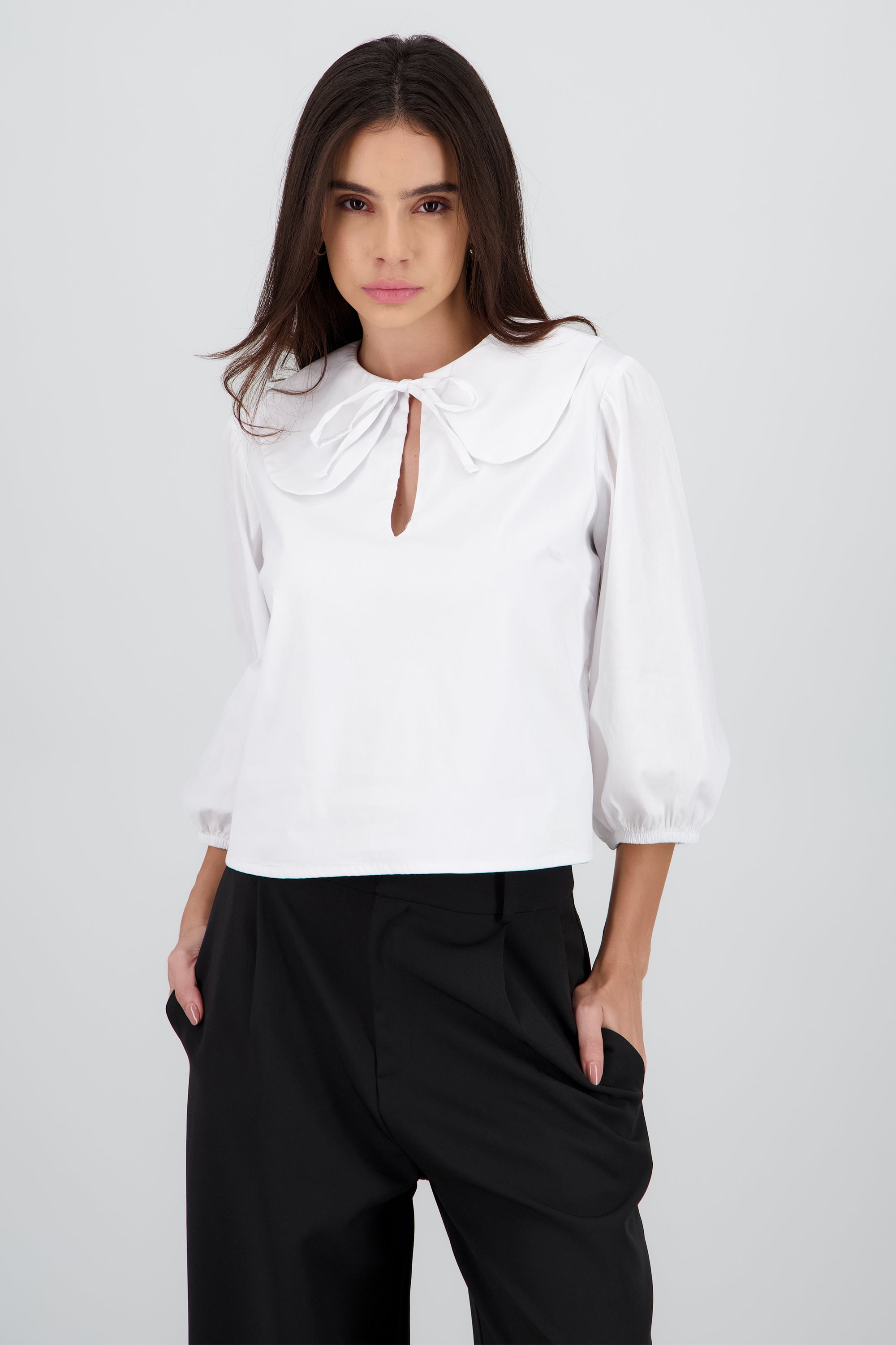 Blusa cuello bobo hyps BLANCO