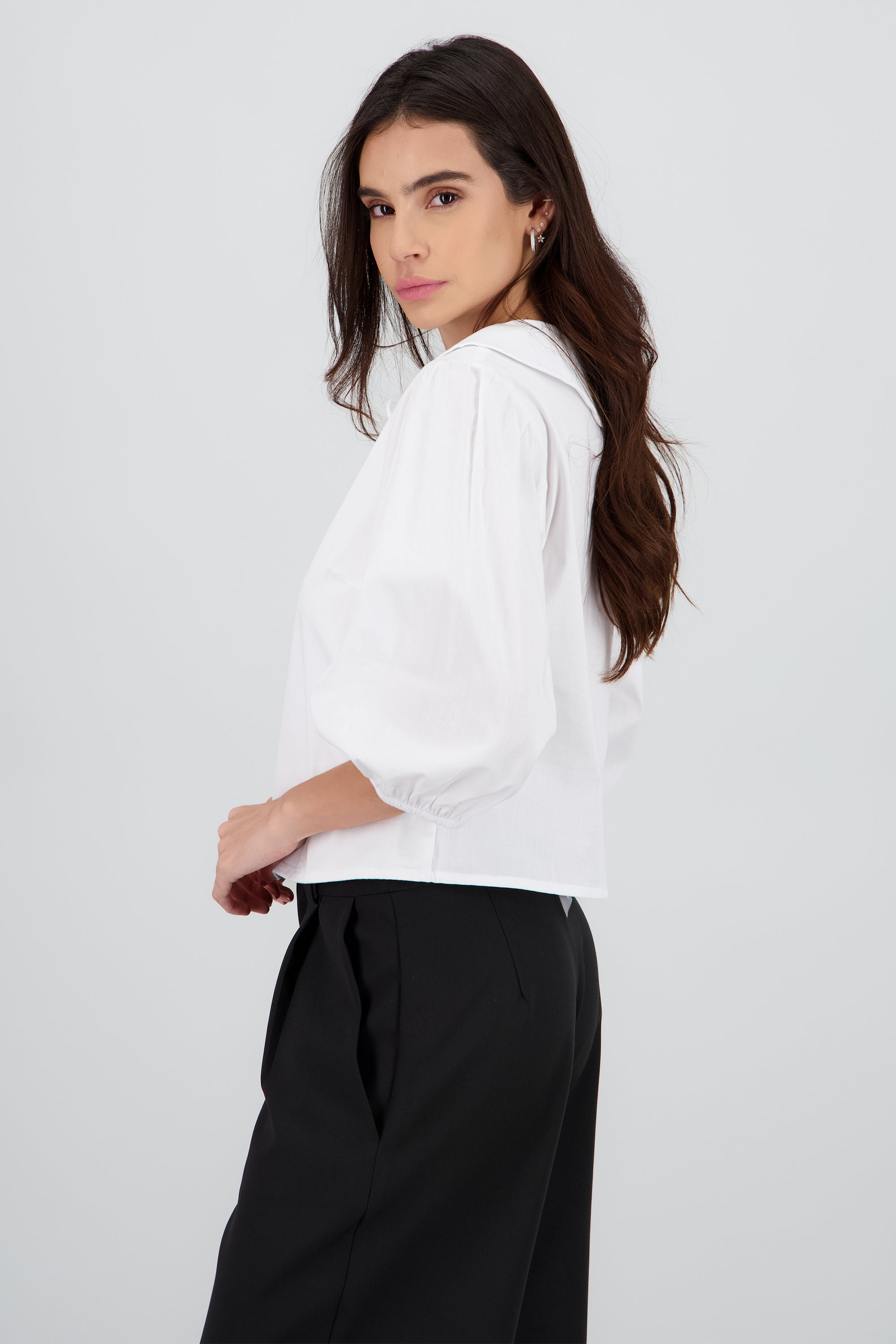 Blusa cuello bobo hyps BLANCO