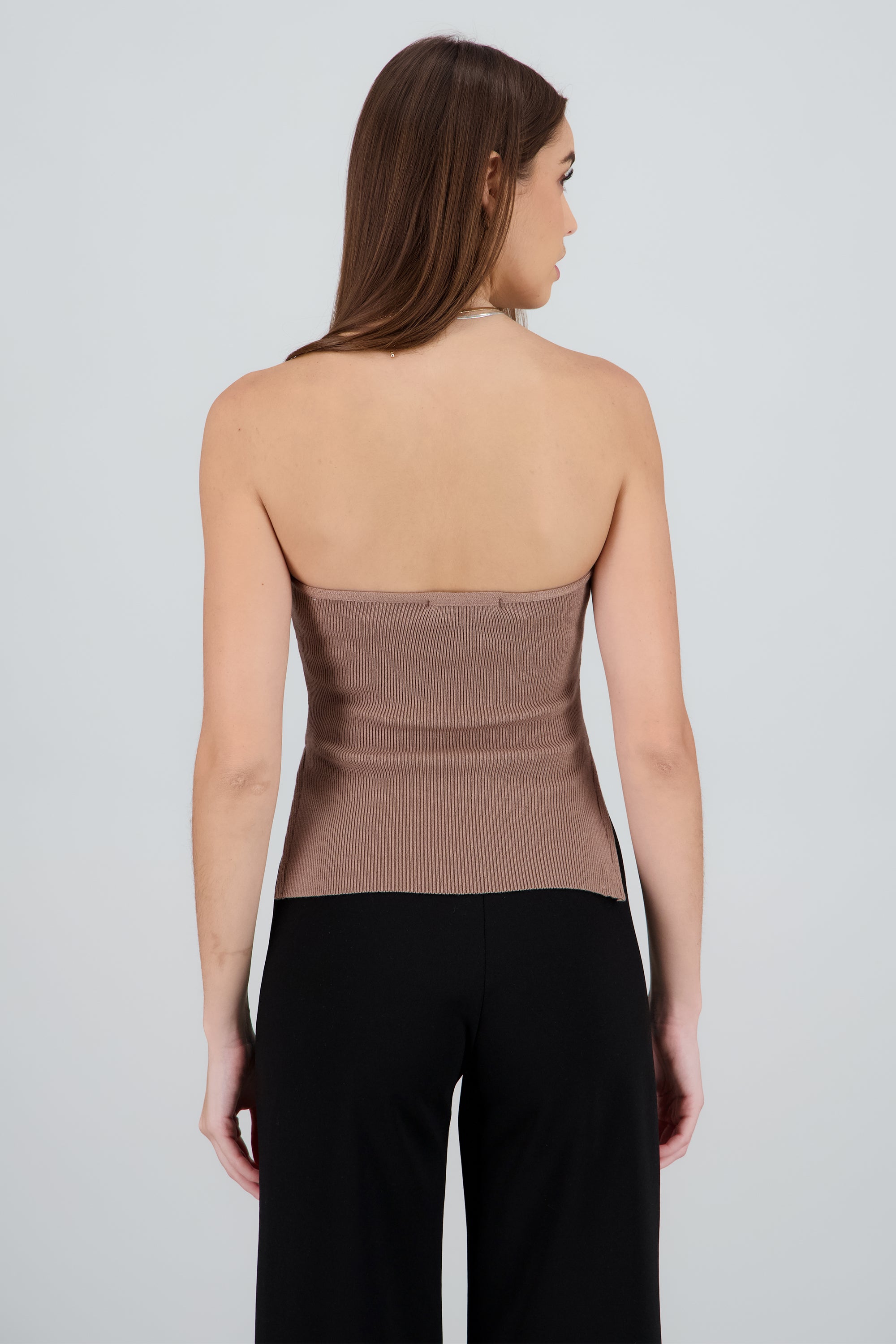 Top tejido abertura CAFE