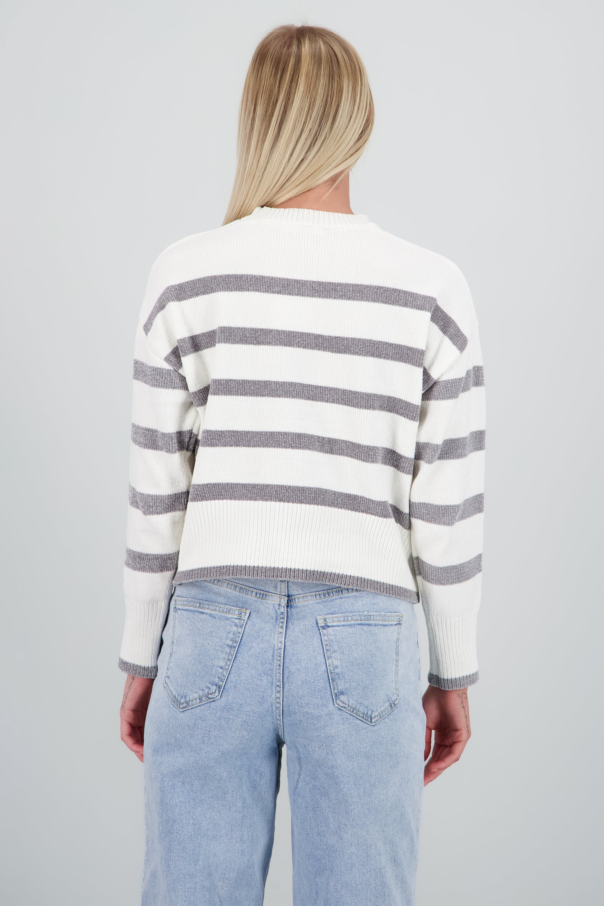 Sueter rayas tacto super suave HUESO COMBO