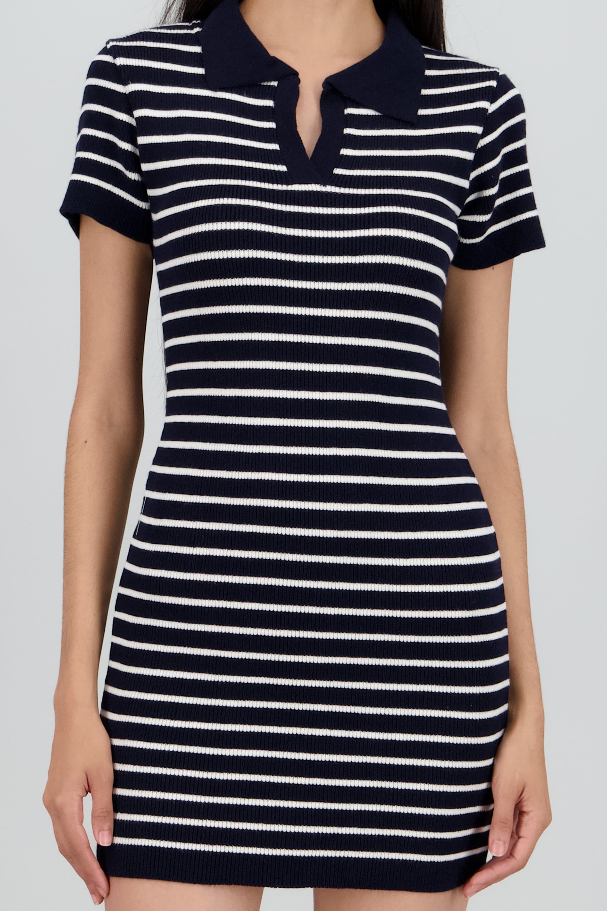 Vestido mini cuello polo MARINO