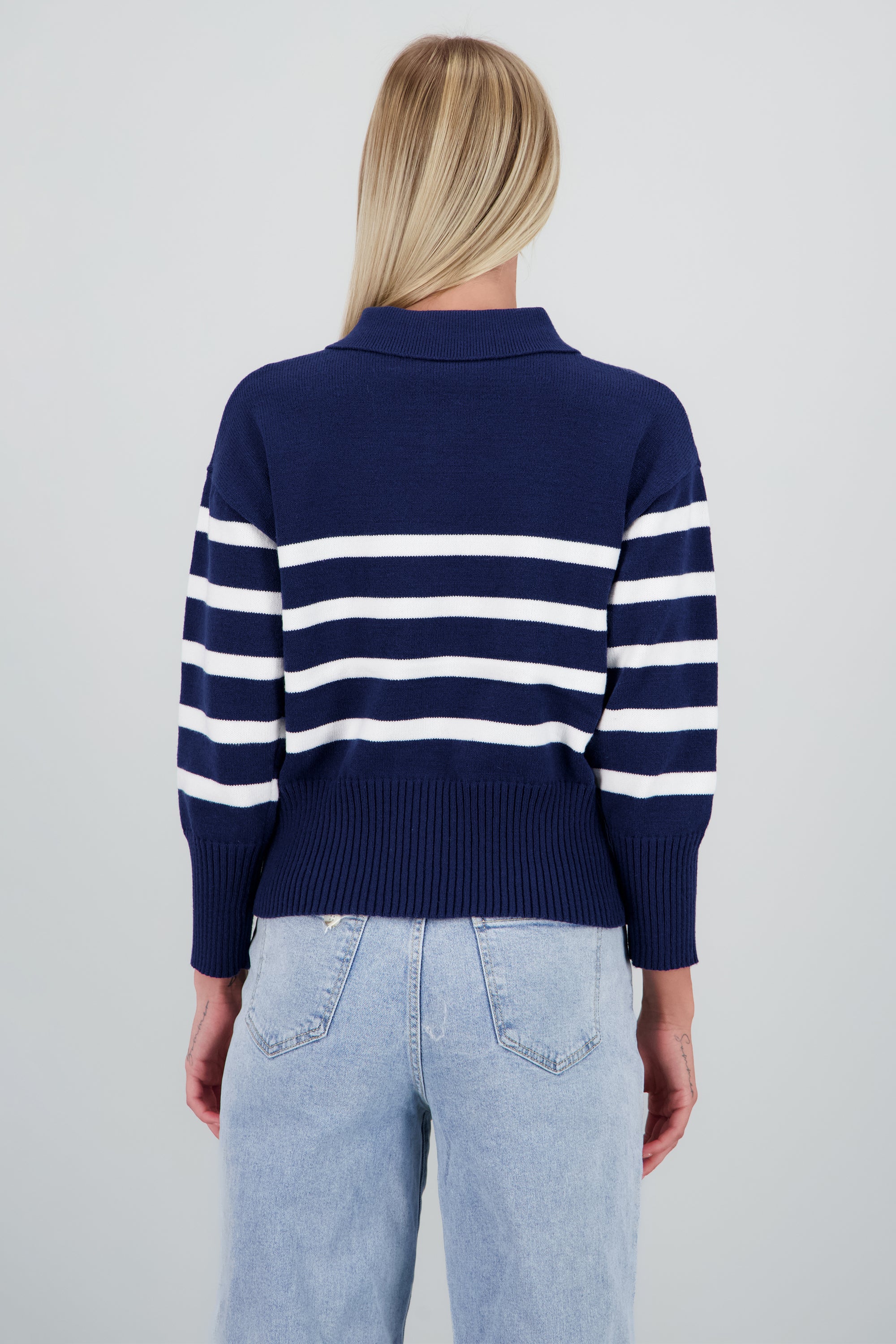 Sueter polo rayas con detalle de botones MARINO COMBO